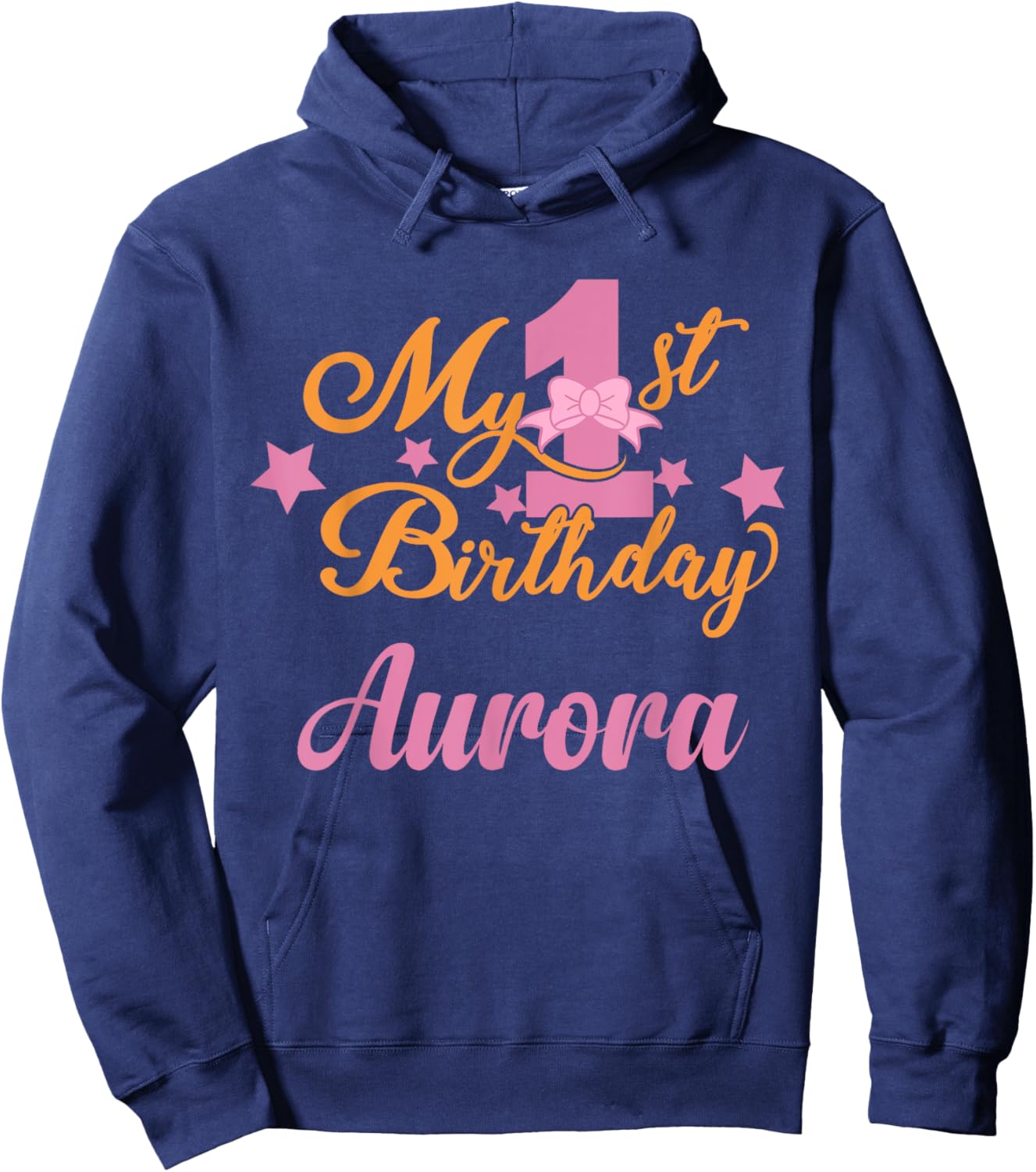 Aurora 1st Birthday 1 Year Old Girl Hoodie - Hoodie | Navy
