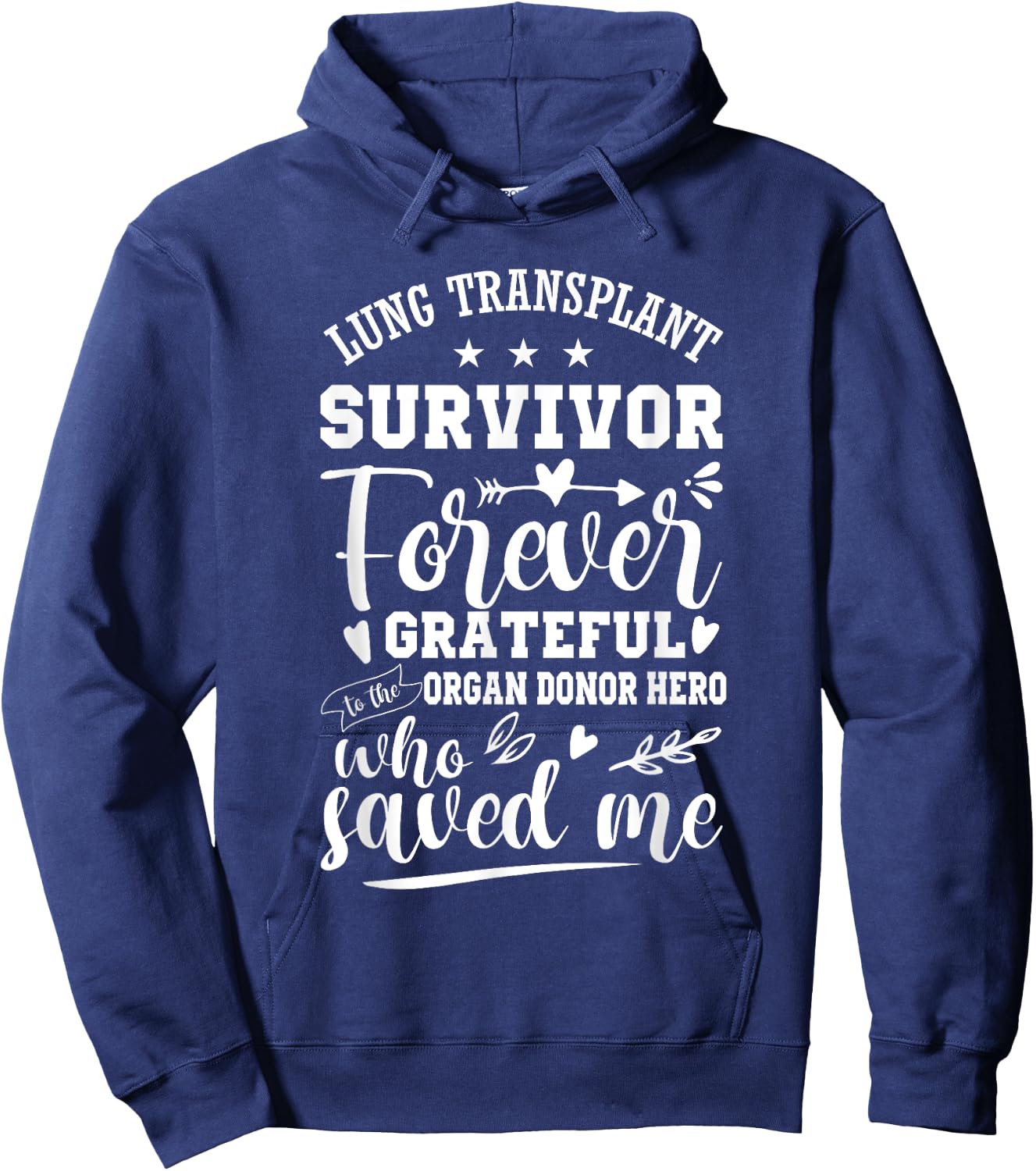 Lung Transplant Organ Recipient Survivor Hoodie - Hoodie | Navy