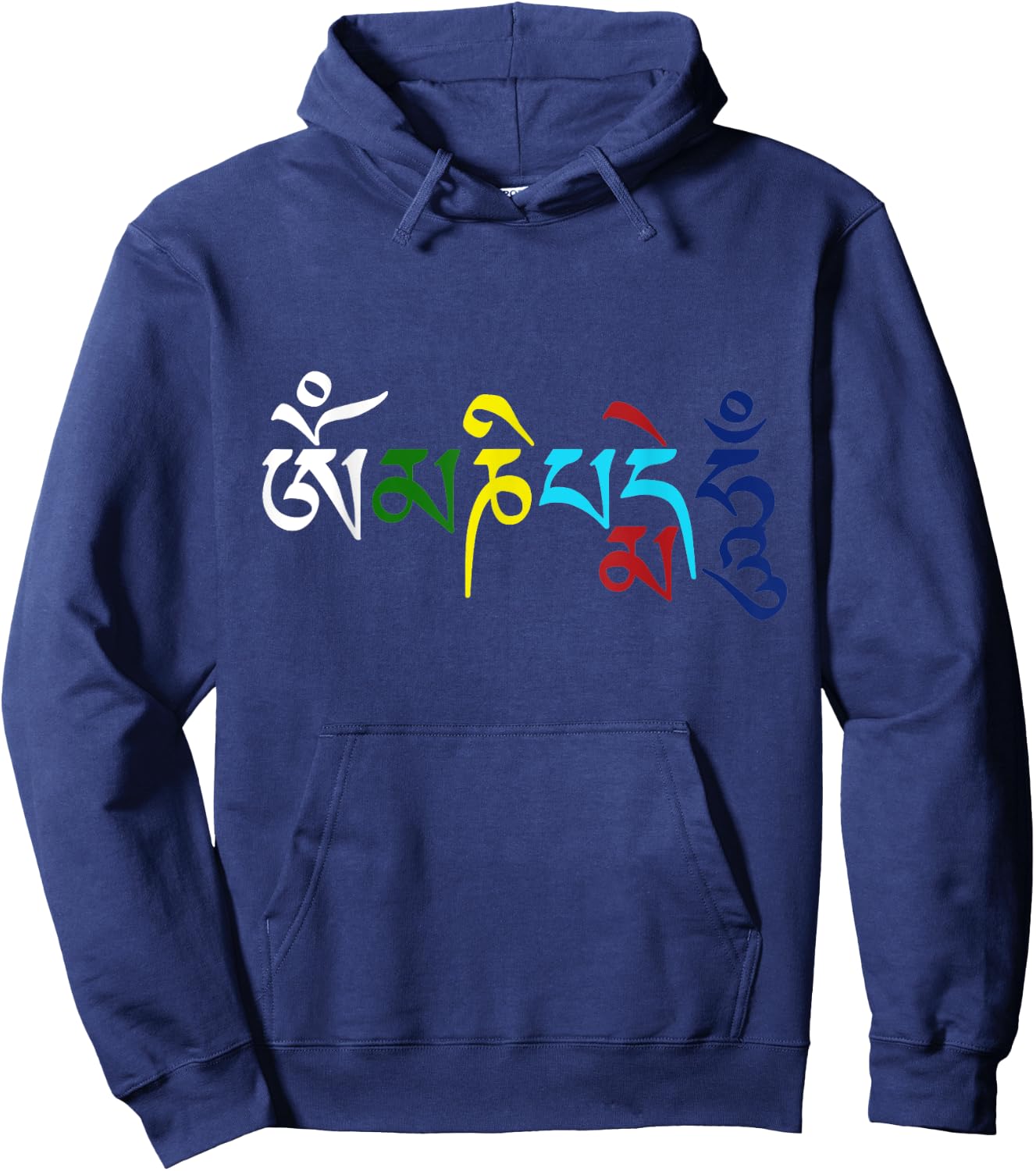 Om Mani Padme Hum Tibetan Buddhist Mantra Compassion Color Hoodie - Hoodie | Navy