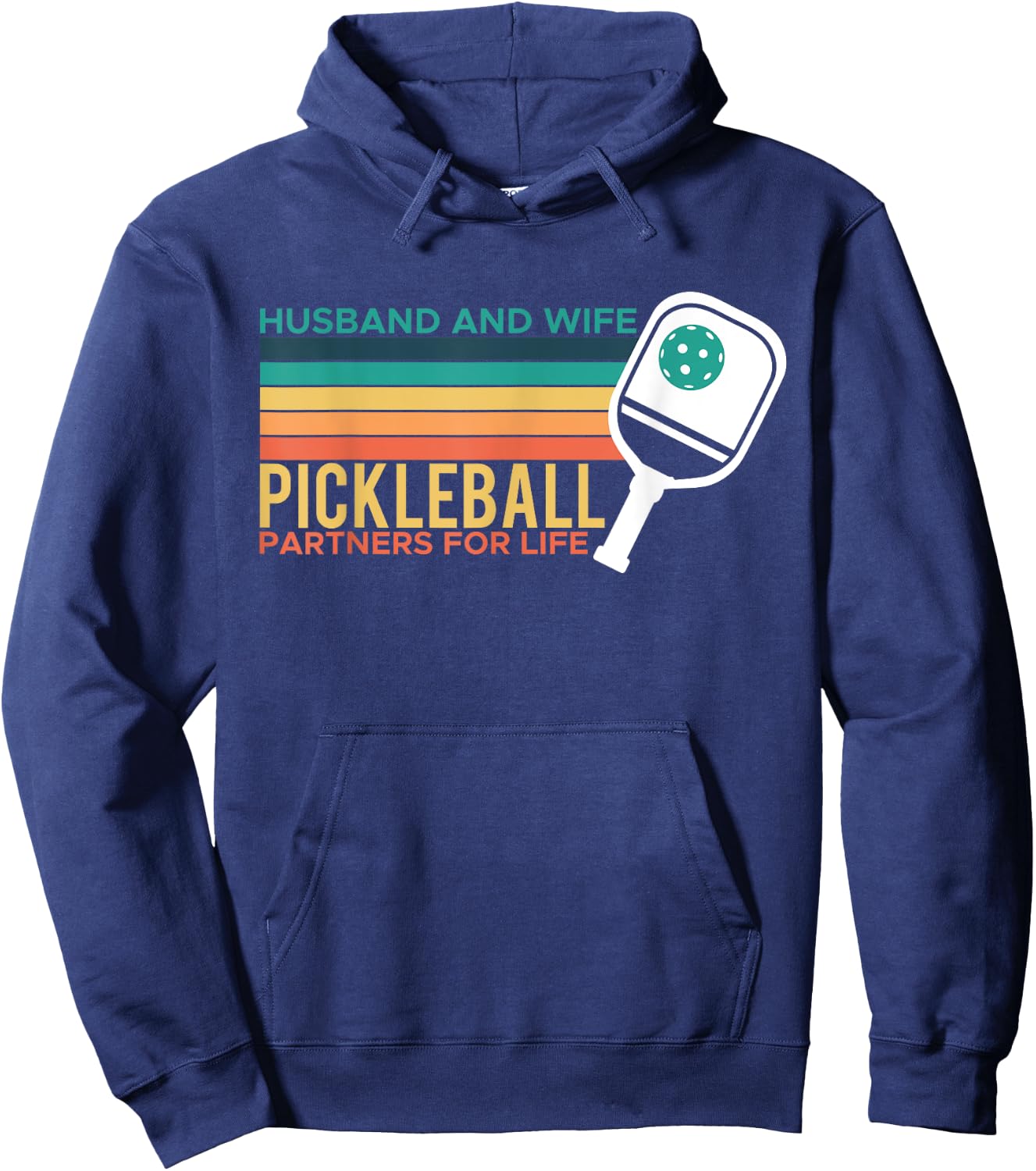 Husband And Wife Pickleball Partners For Life Hoodie - Hoodie | Navy