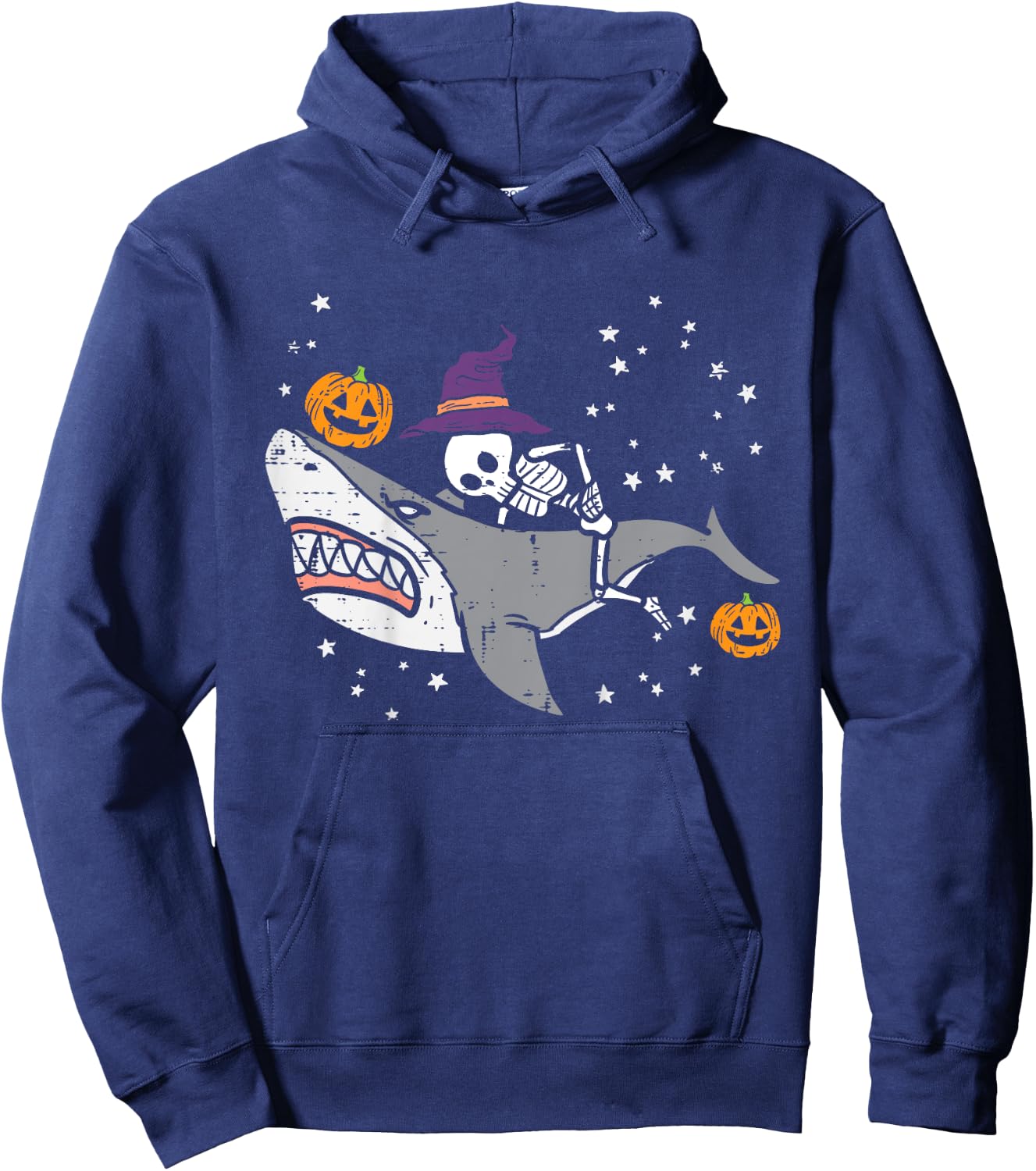 Kids Skeleton On Shark Cute Halloween Costume Toddler Boys Kids Hoodie - Hoodie | Navy