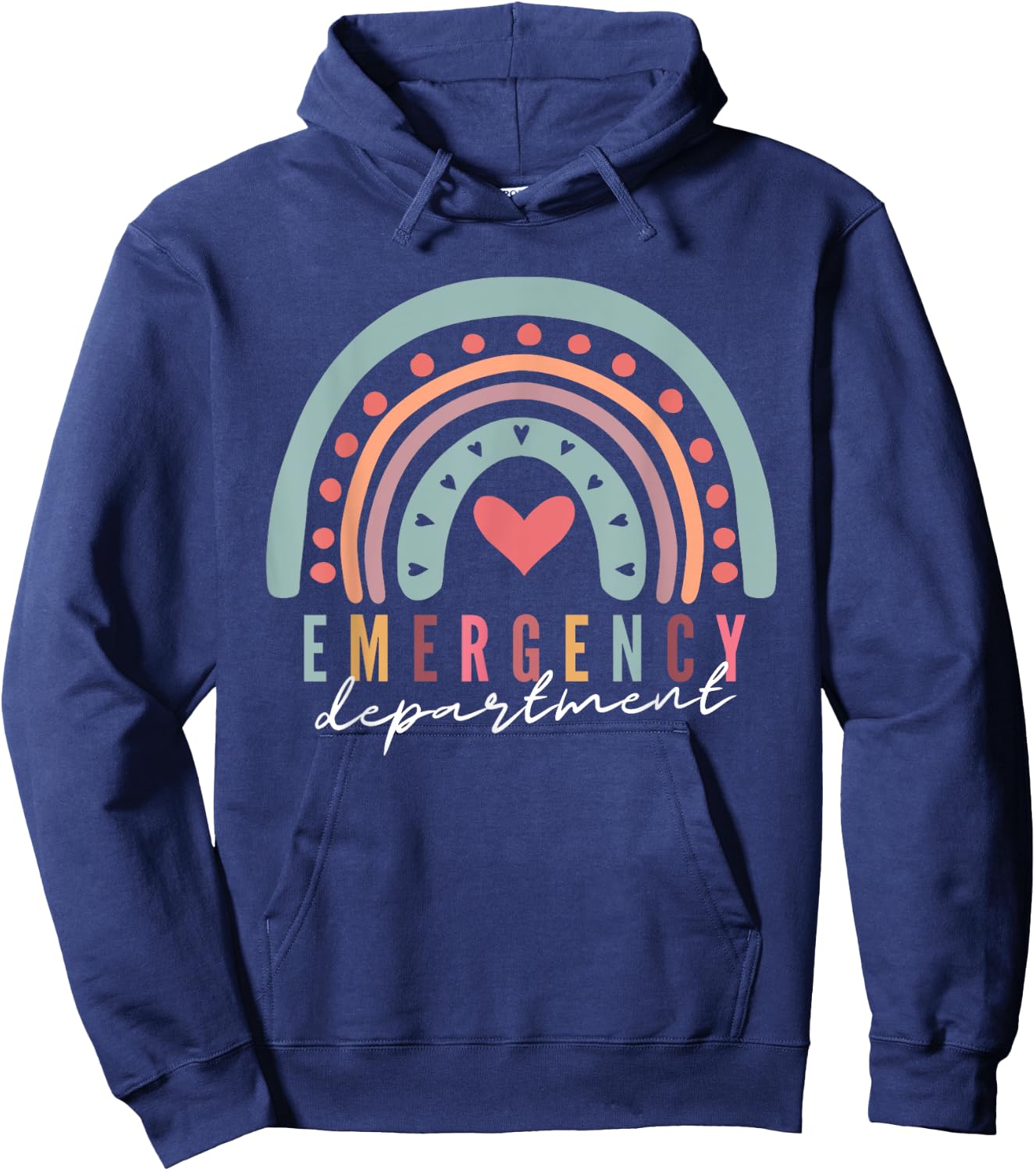 Emergency Department Team Emergency Room Nursing Rainbow Hoodie - Hoodie | Navy