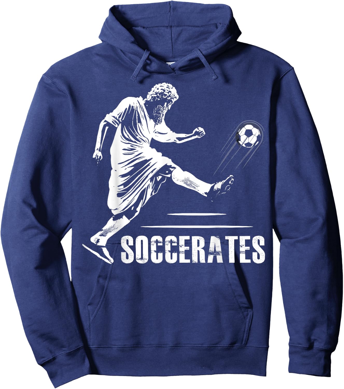 Soccerates Funny Philosophy Theory Soccer Socrates Greek Hoodie - Hoodie | Navy
