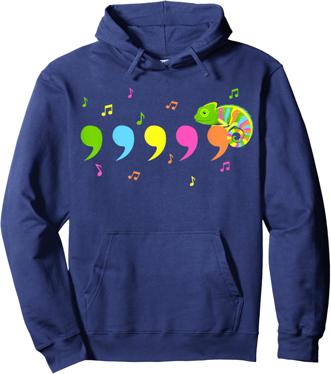 Comma Chameleon , Black, Small Hoodie - Hoodie | Navy