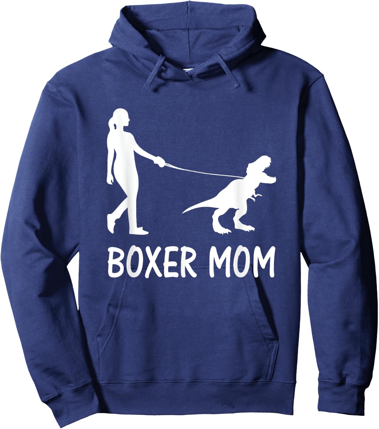 Boxer Mom Dog Boxer Mama Dinosaur Women Mother's Day Hoodie - Hoodie | Navy