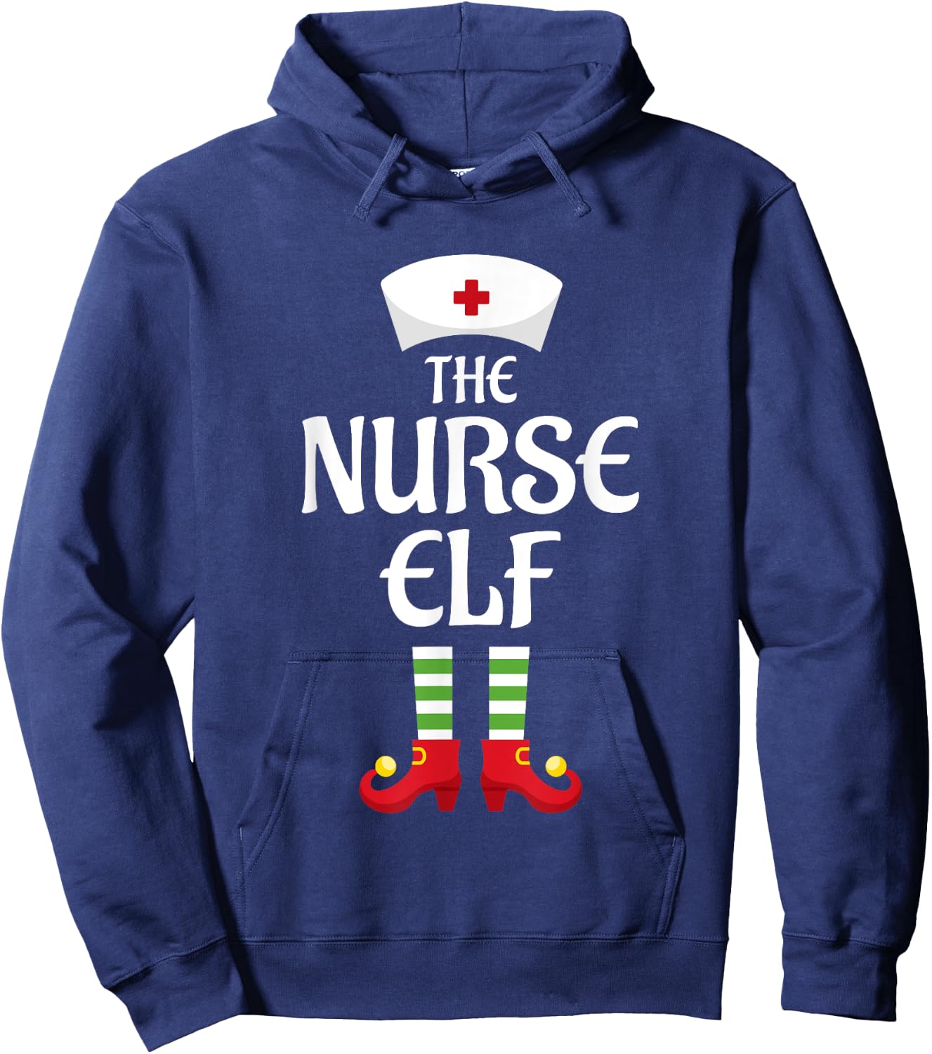 Nurse Elf Family Matching Group Christmas Hoodie - Hoodie | Navy