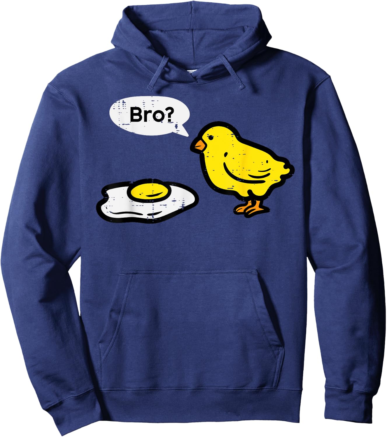 Easter Chick Fried Egg Bro Funny Men Women Boys Kids Toddler Hoodie - Hoodie | Navy