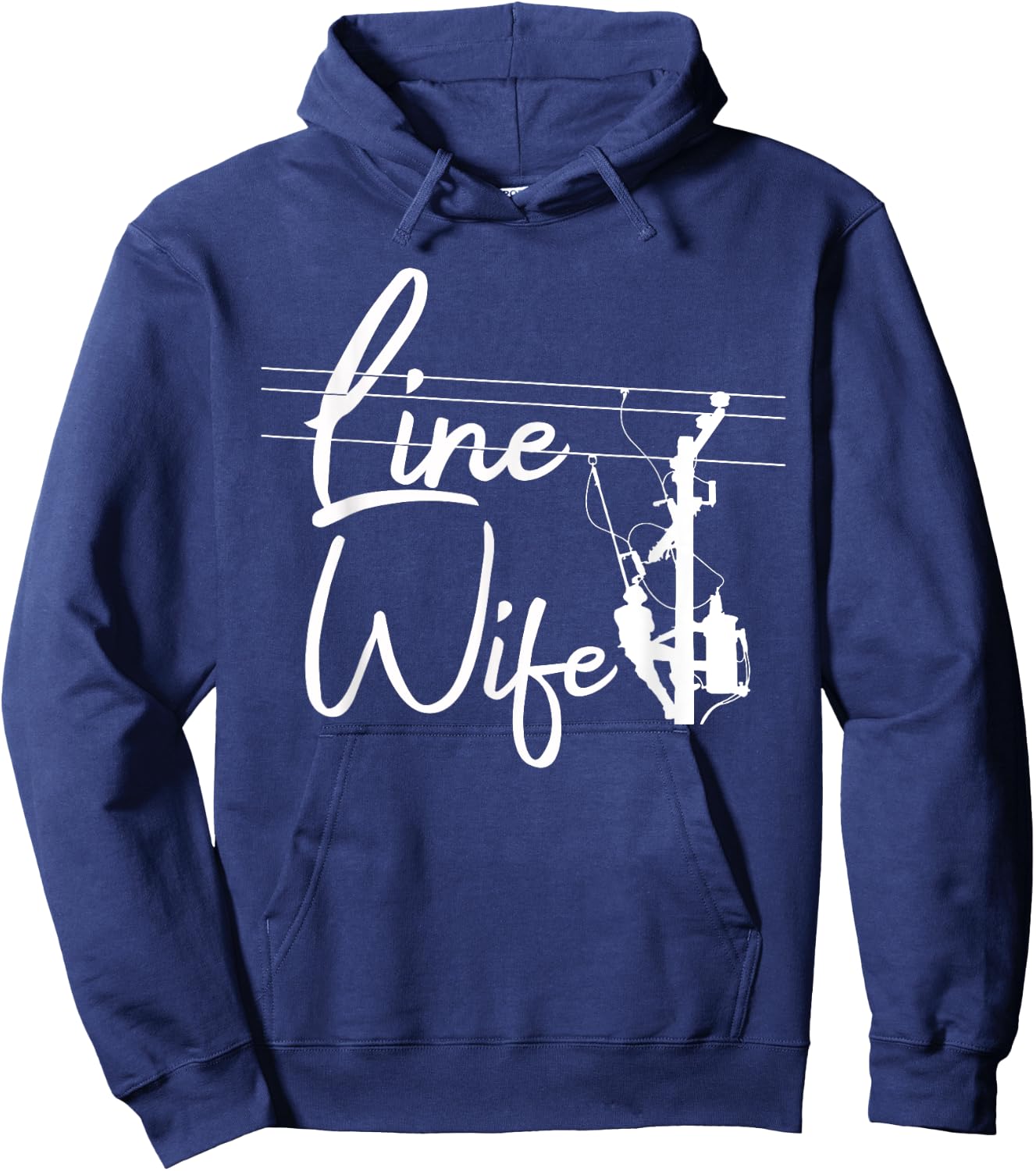 Cool Lineman Wife Girls Electrician Linemen Fiance Hoodie - Hoodie | Navy