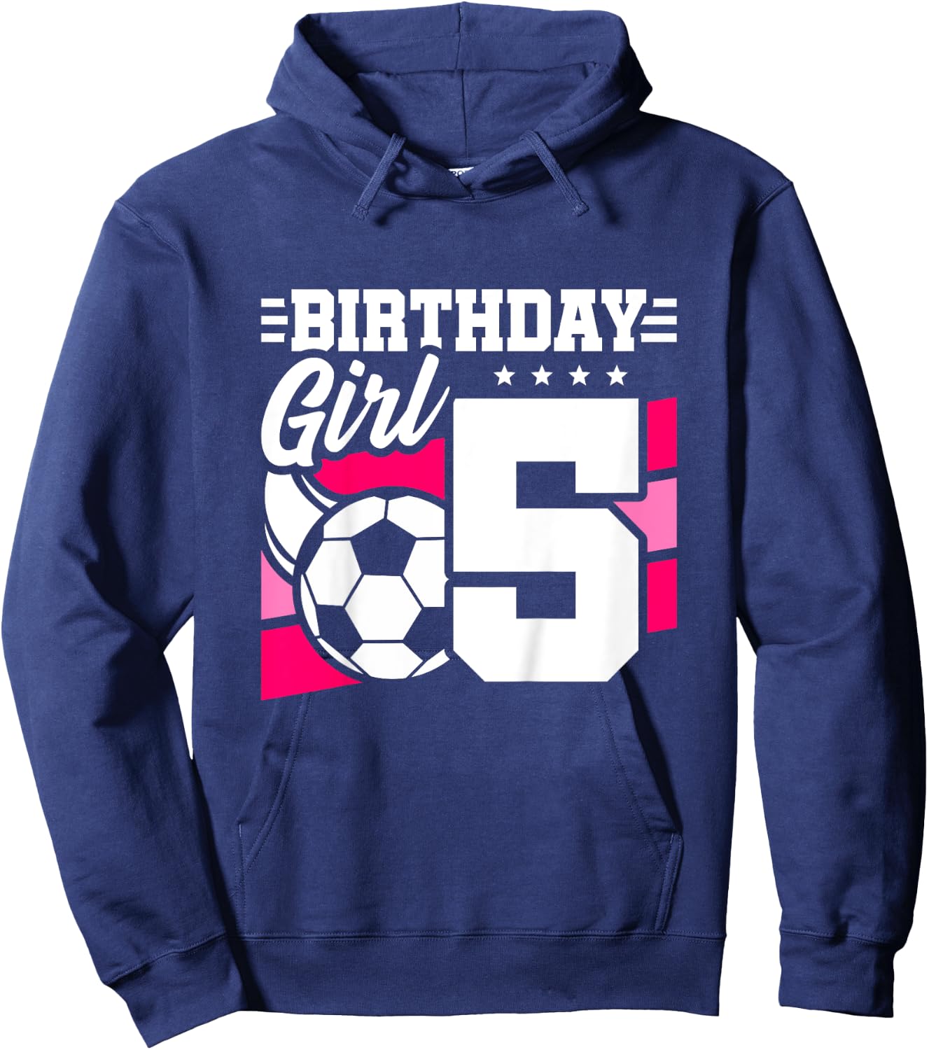 Soccer Birthday Party - 5 Year Old Girl - 5th Birthday Hoodie - Hoodie | Navy