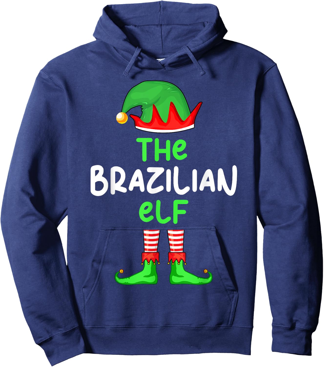 I'm The Brazilian Elf Brazil Christmas Funny Pajama Hoodie - Hoodie | Navy