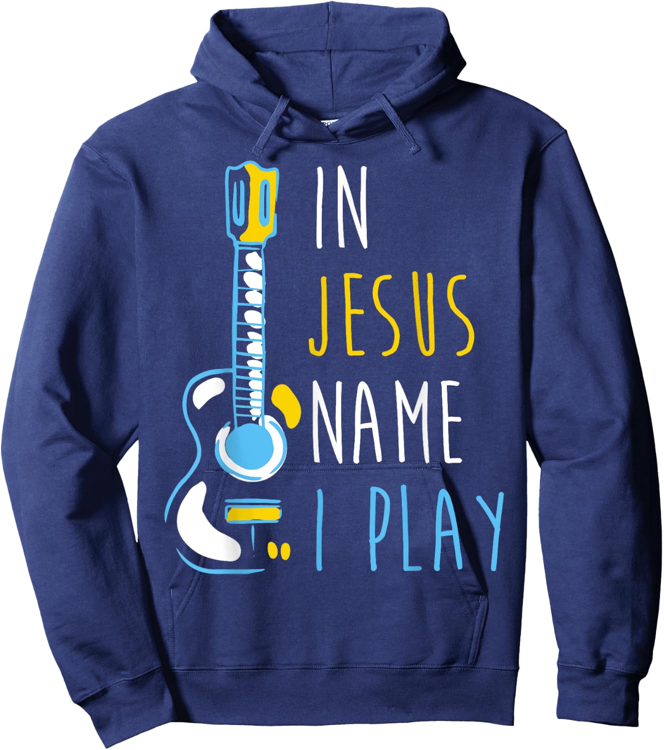 In Jesus Name I Play Ukulele - Christian Ukulele Player Hoodie - Hoodie | Navy