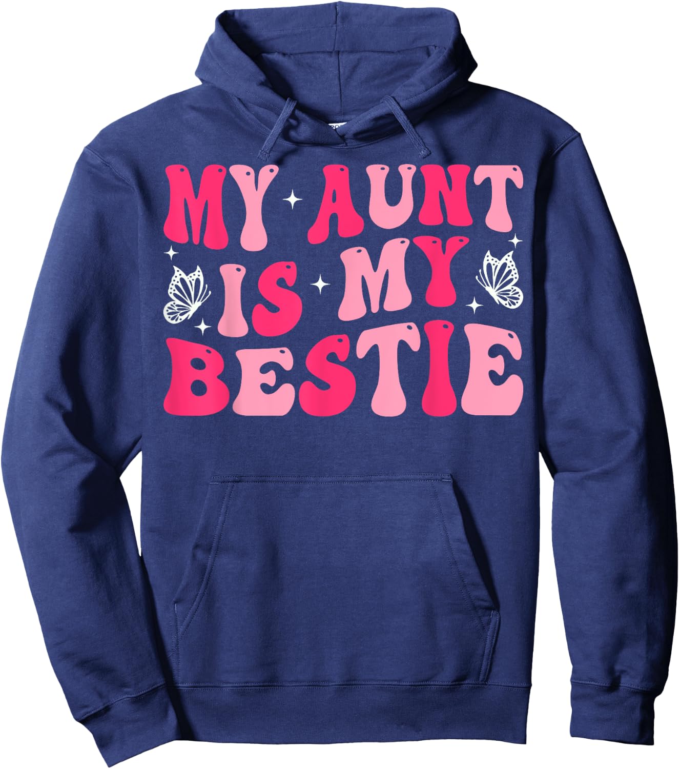 Groovy My Aunt is My Bestie Aunt and Niece Matching Hoodie - Hoodie | Navy