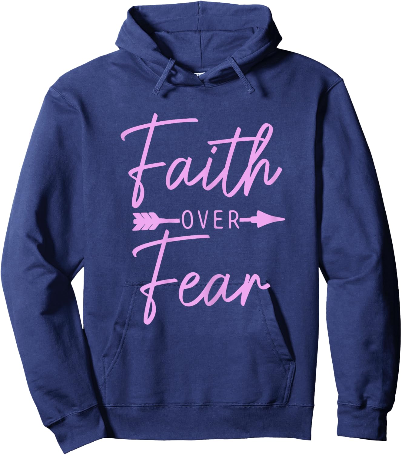 Faith Over Fear Christian Pastor Religious Bible Verse Hoodie - Hoodie | Navy