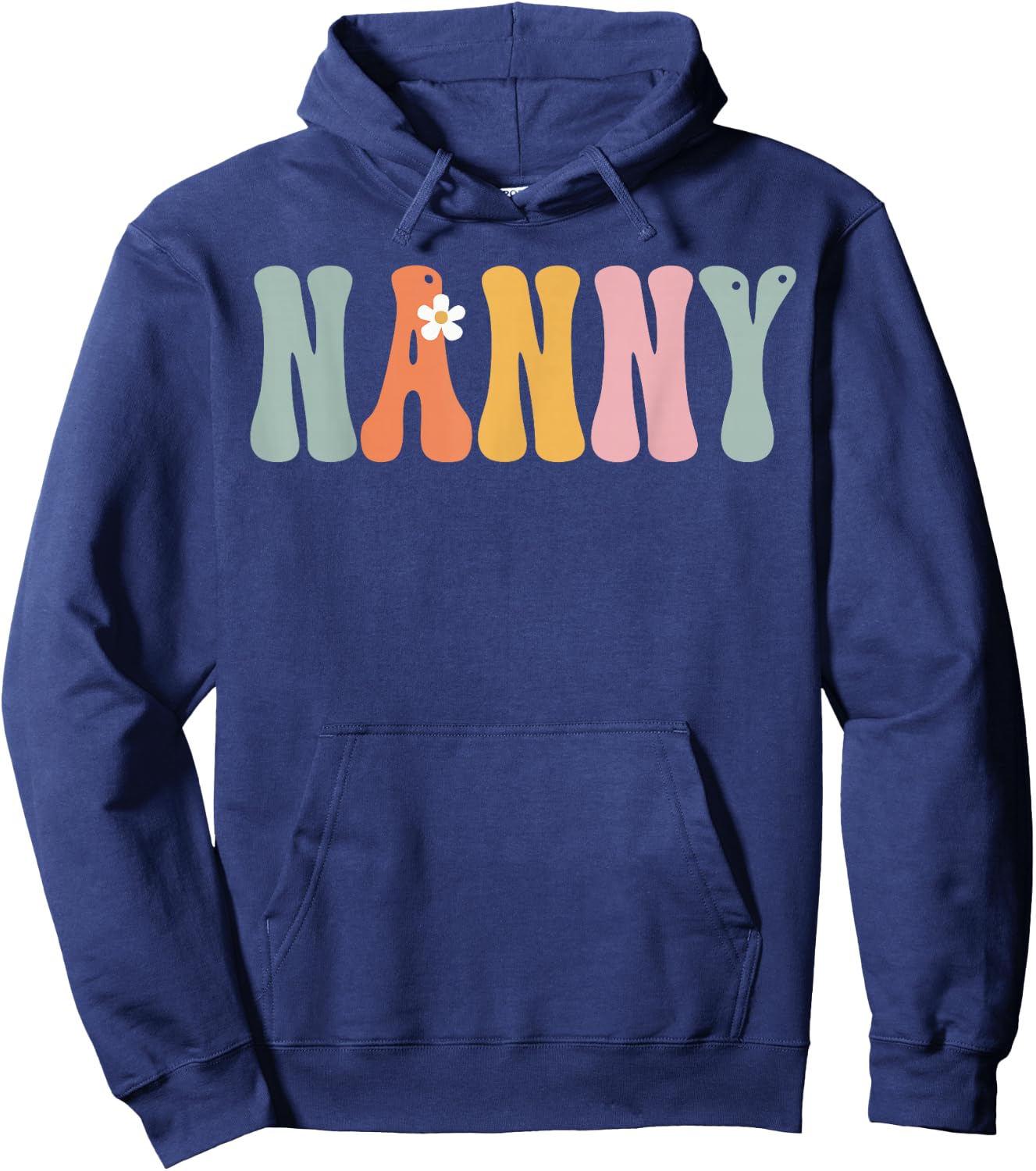 Nanny Week Retro Groovy Appreciation Day For Work Hoodie - Hoodie | Navy