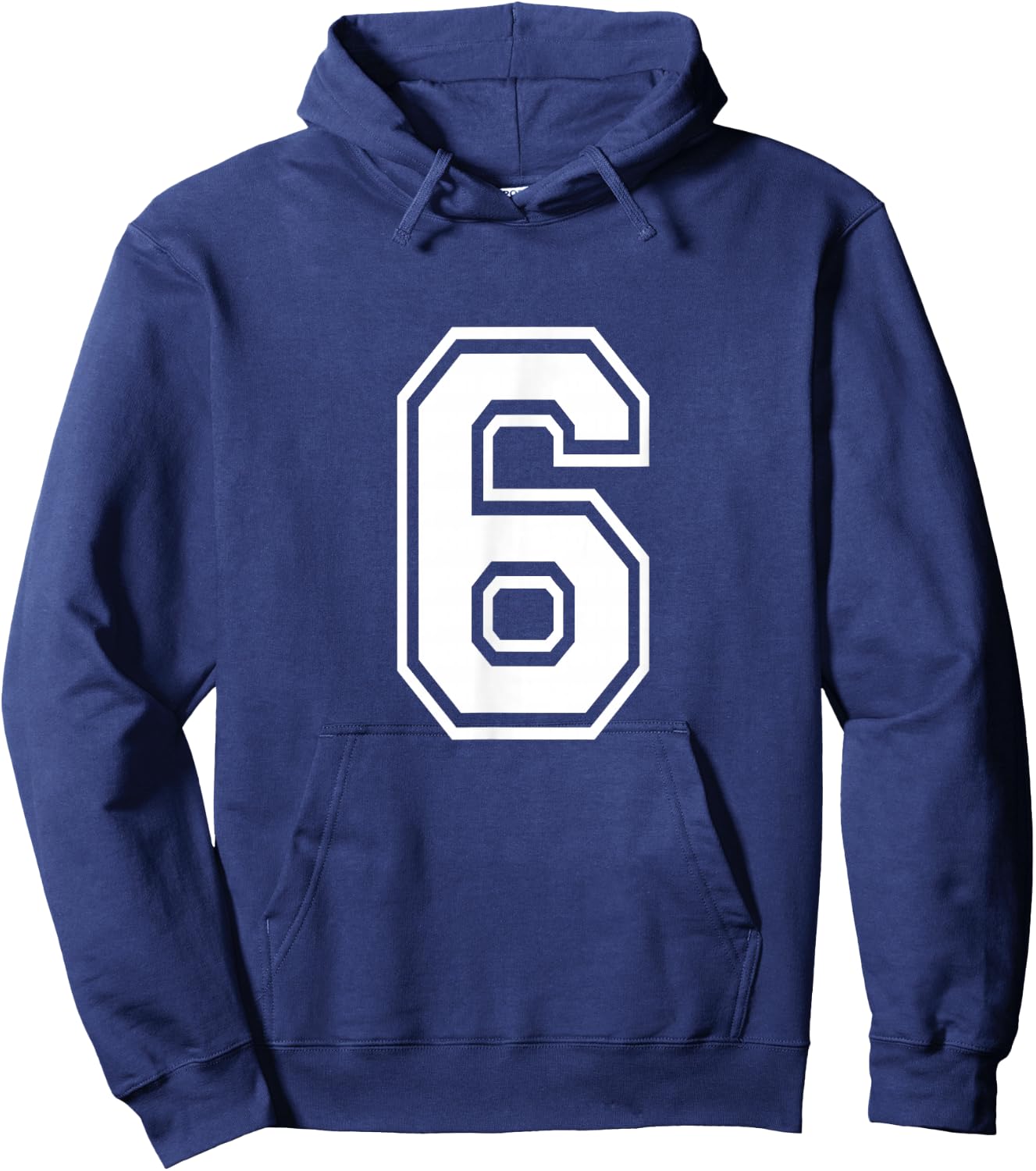 Number 6 Varsity Sports Team Jersey 6th Birthday 6 Years Hoodie - Hoodie | Navy