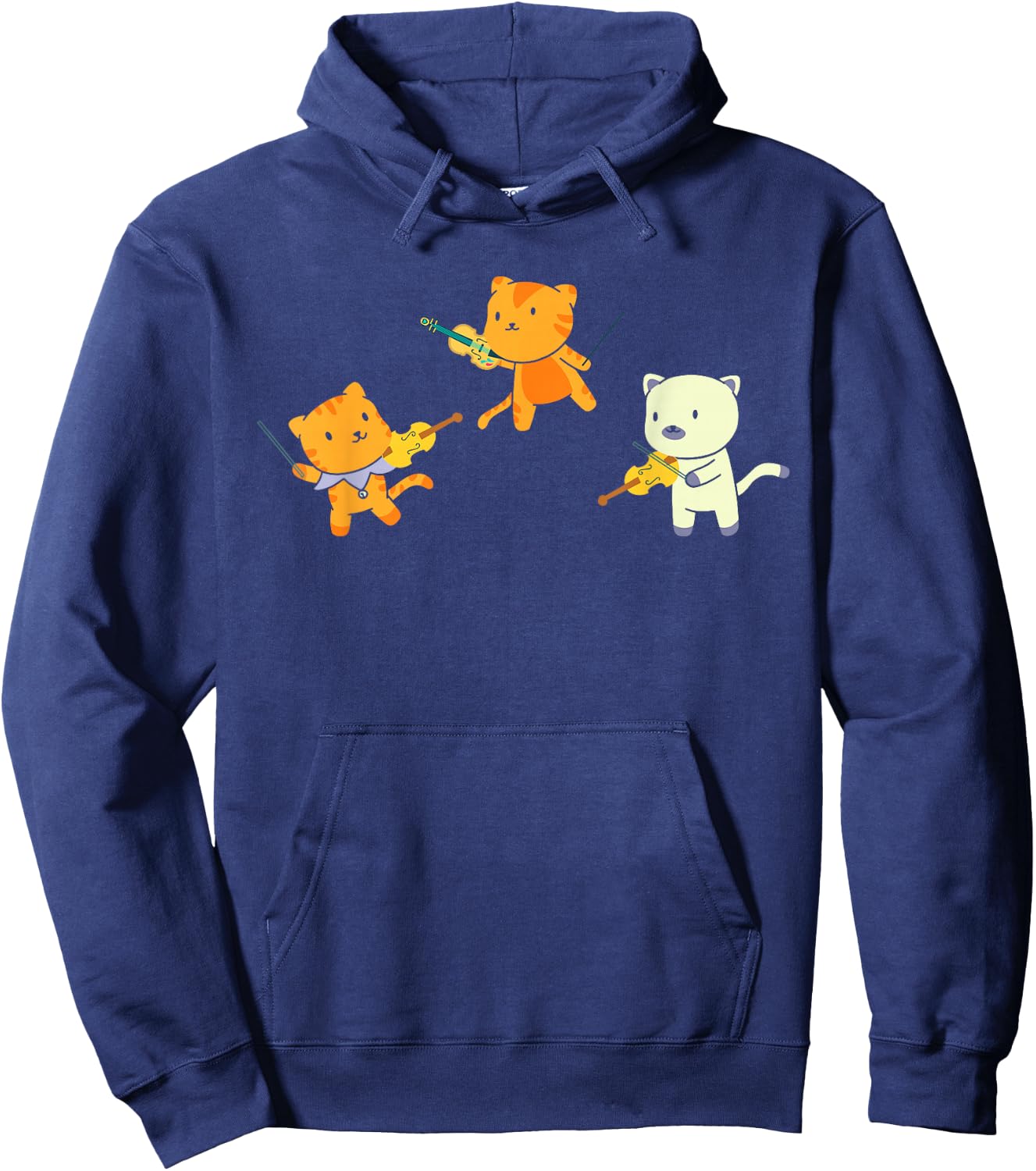 Cat Playing Violin Cello Cat Lover Violinist Cello Player Hoodie - Hoodie | Navy