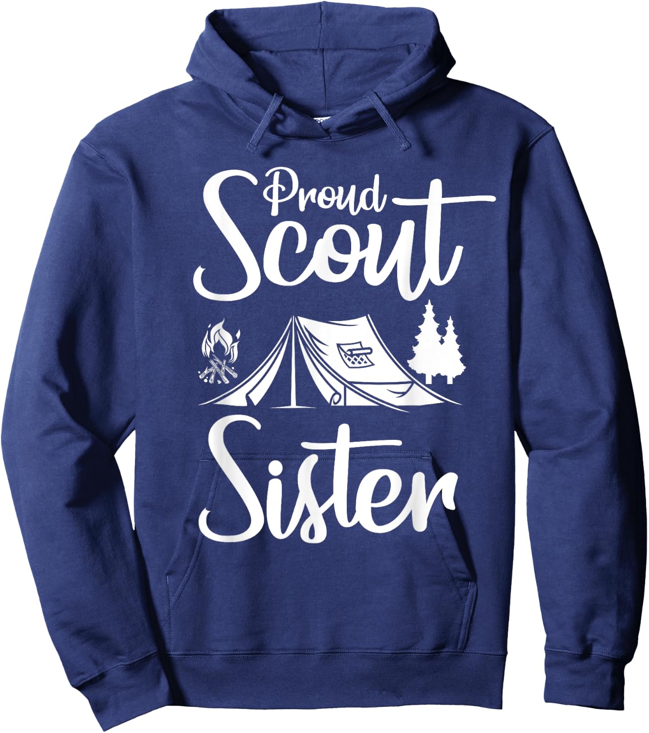 Proud Scout Sister Camping Scouting Tent Scout Sister Leader Hoodie - Hoodie | Navy