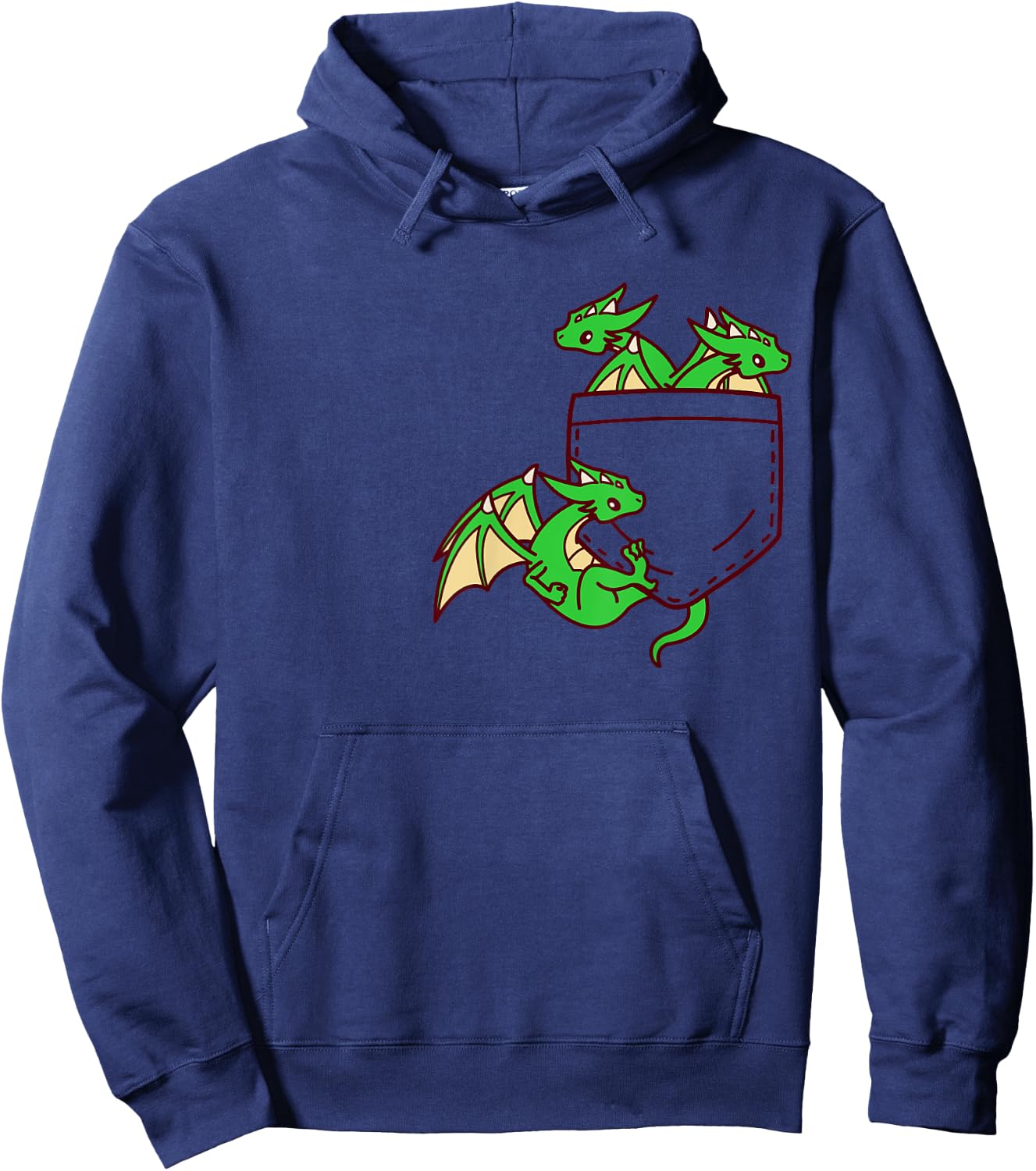 For Dragon Lovers Cute Kawaii Baby Dragon In Pocket Hoodie - Hoodie | Navy
