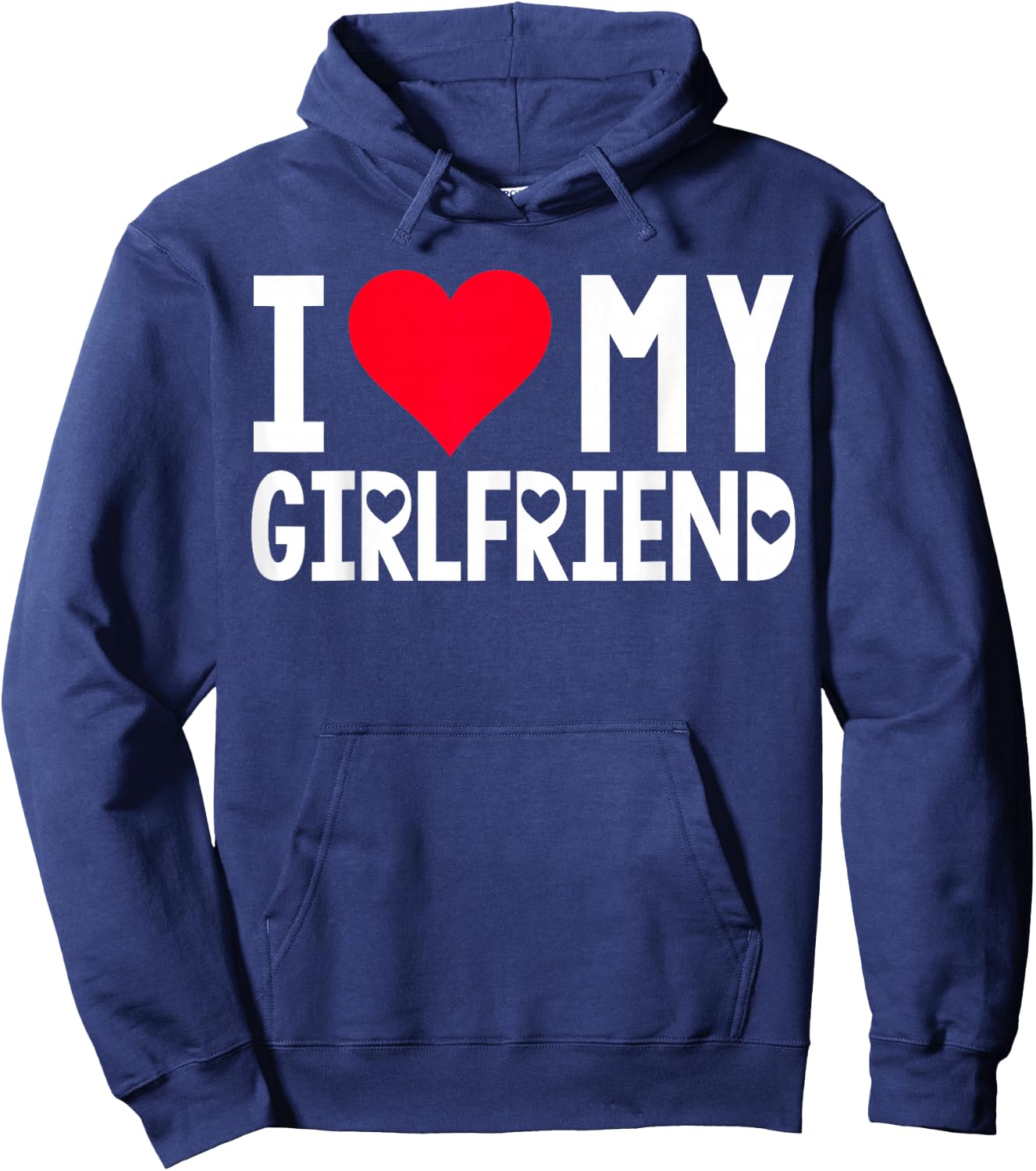 I Love My Girlfriend Shirt I Heart Girlfriend Love My GF Hoodie - Hoodie | Navy