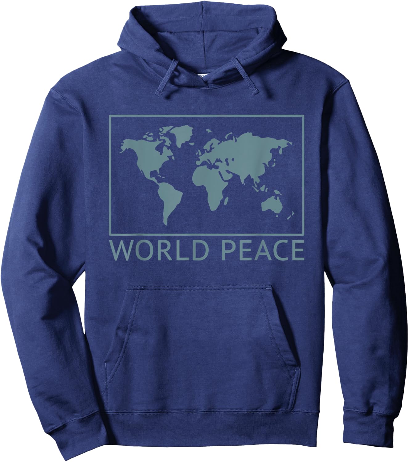 World Peace Globe Map Minimalist Traveler Travel Hoodie - Hoodie | Navy