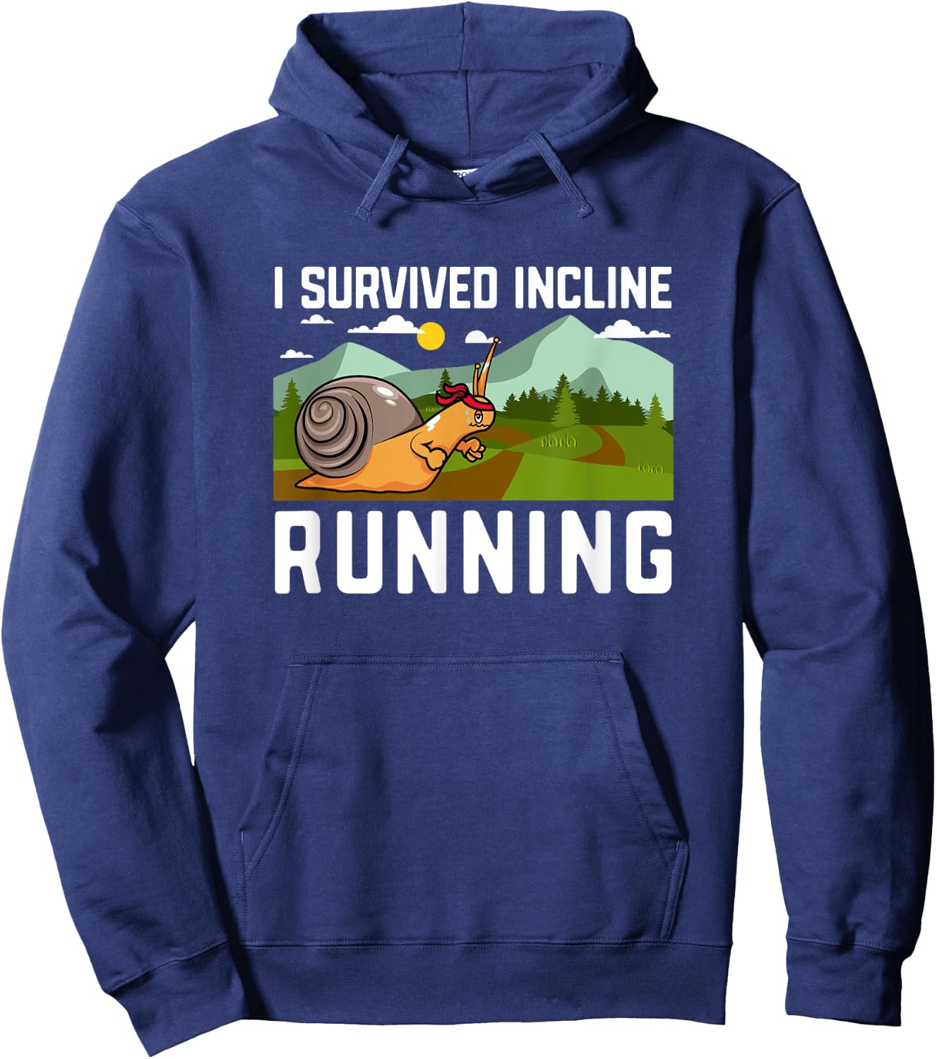 Incline Runners Treadmill Fitness Muscle Workout Hill Sprint Hoodie - Hoodie | Navy