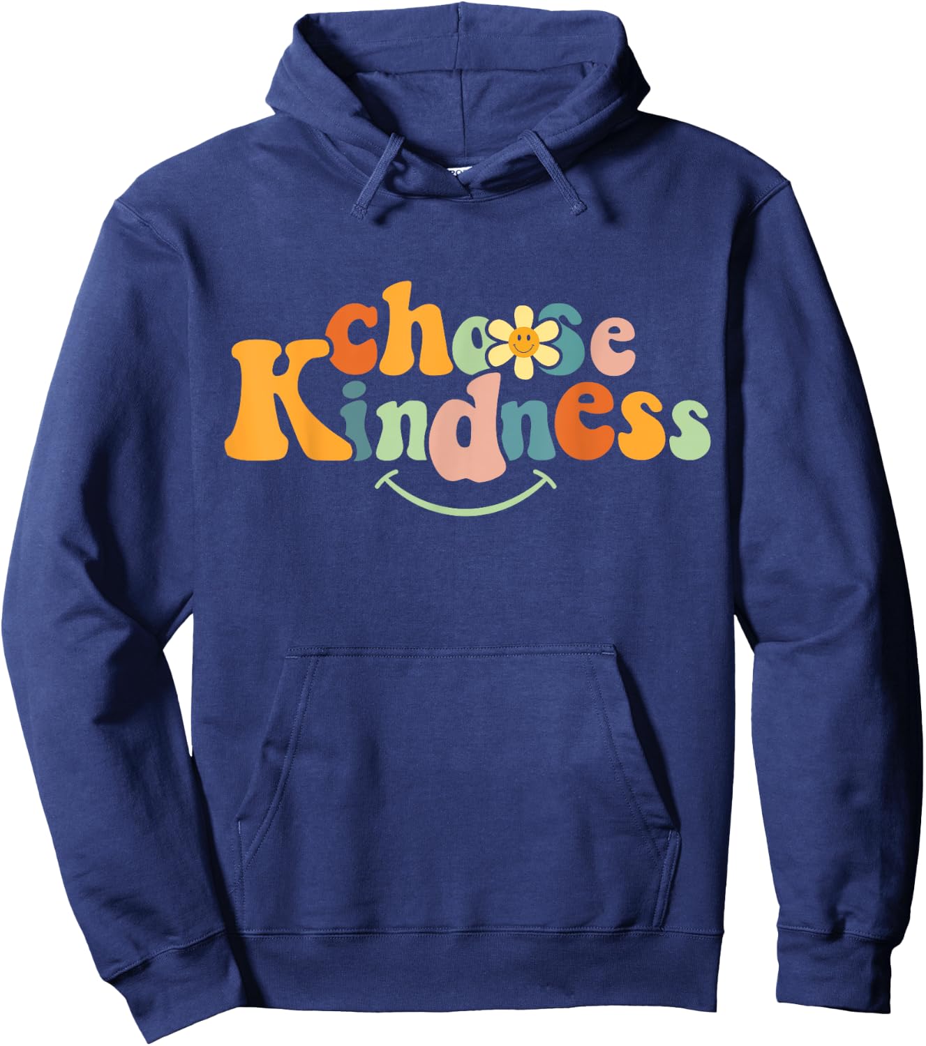 Choose Kindness Retro Groovy Be Kind Women Men Autism Kids Hoodie - Hoodie | Navy