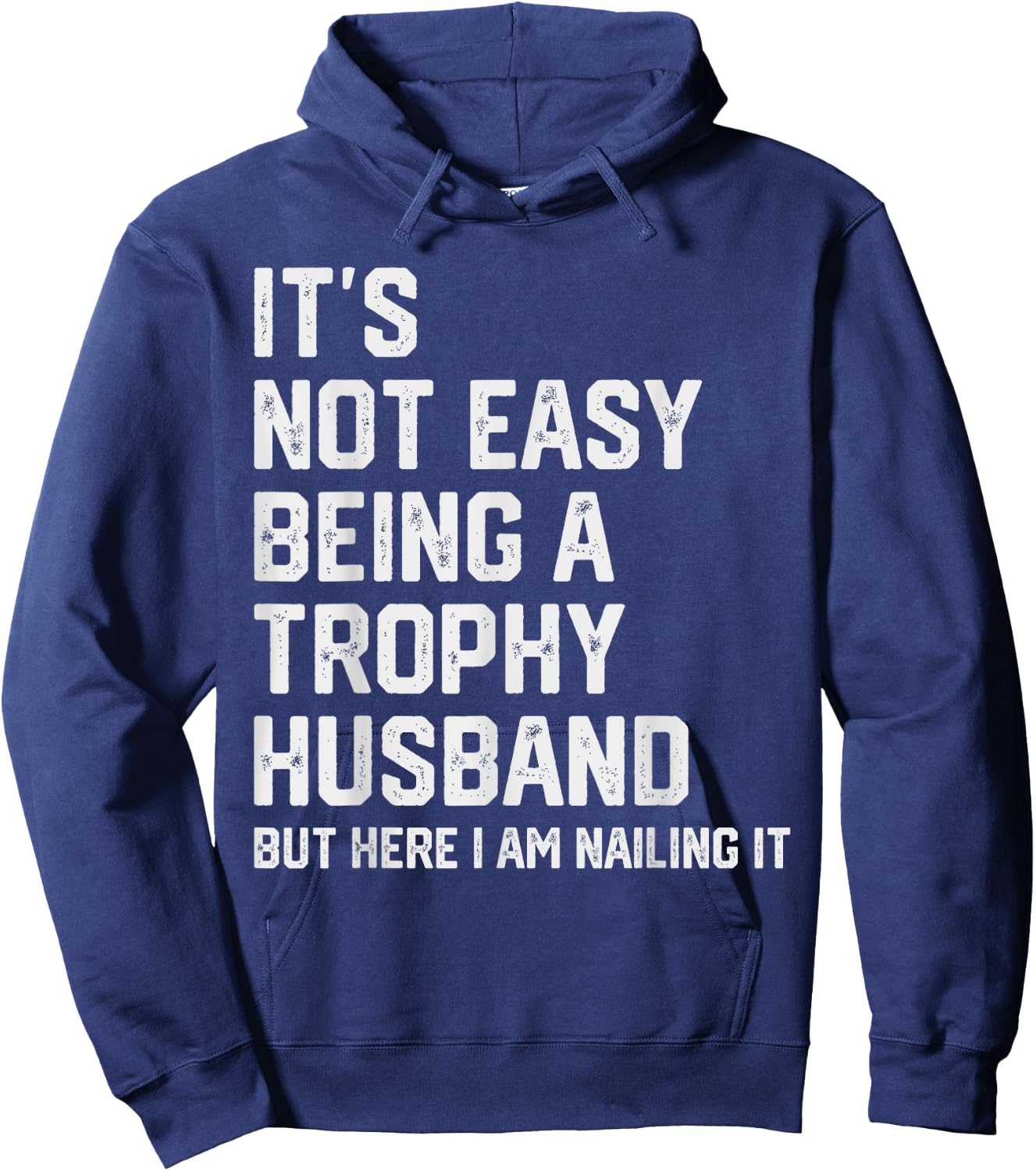 Funny Husband Wife Marriage Anniversary - Men's Vintage Humorous Modern - Black - Small - Short Sleeve Hoodie - Hoodie | Navy