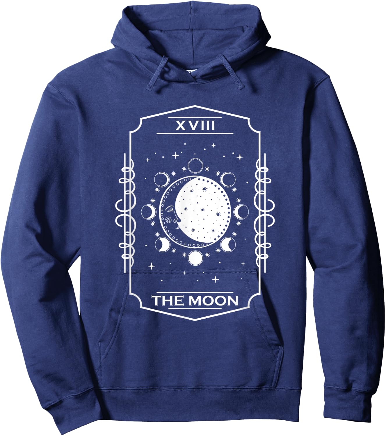 Tarot Card Astrology Gothic Occult The Moon Tarot Hoodie - Hoodie | Navy