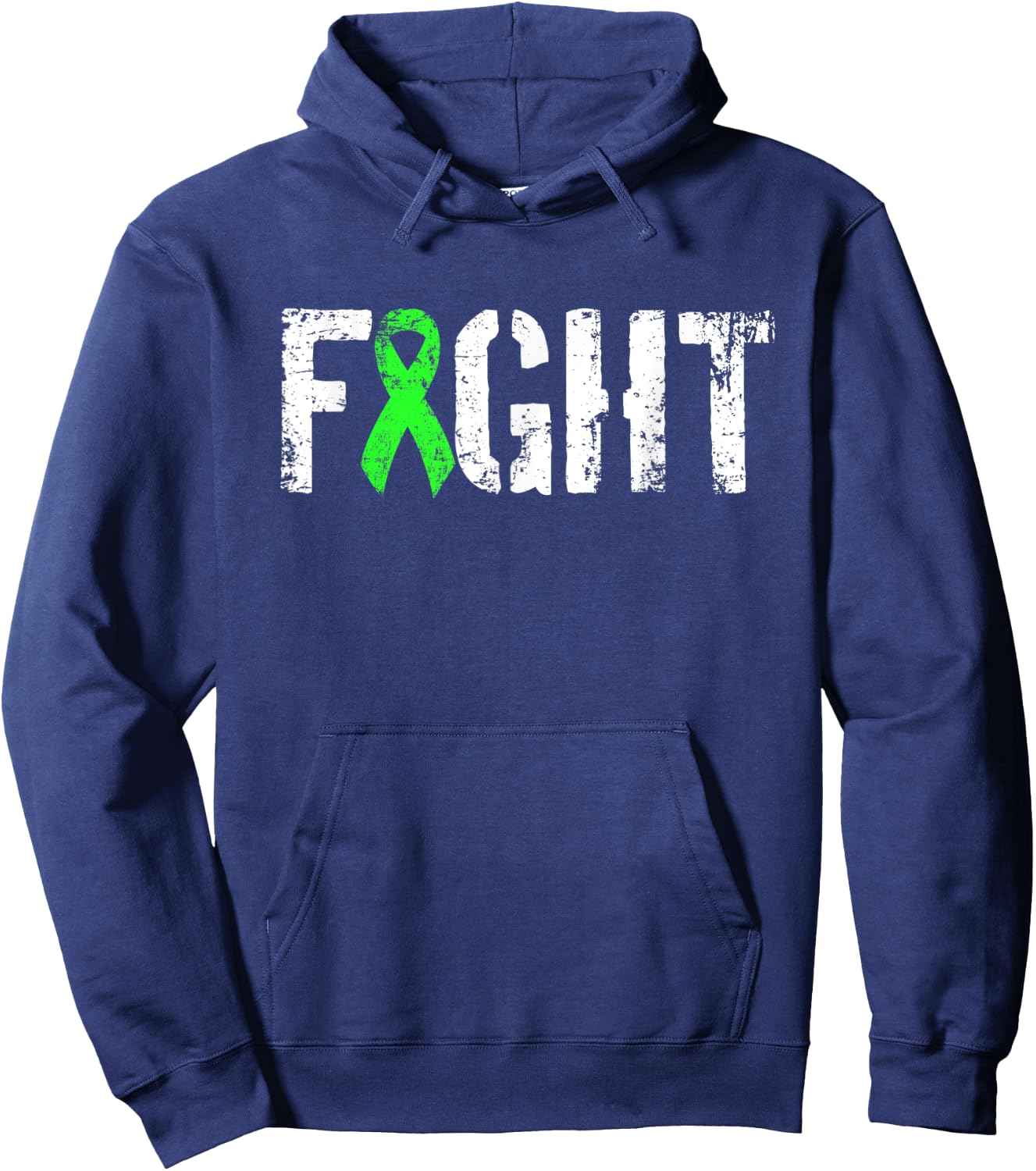 Fight Liver Cancer - Military Style Green Awareness Ribbon Hoodie - Hoodie | Navy