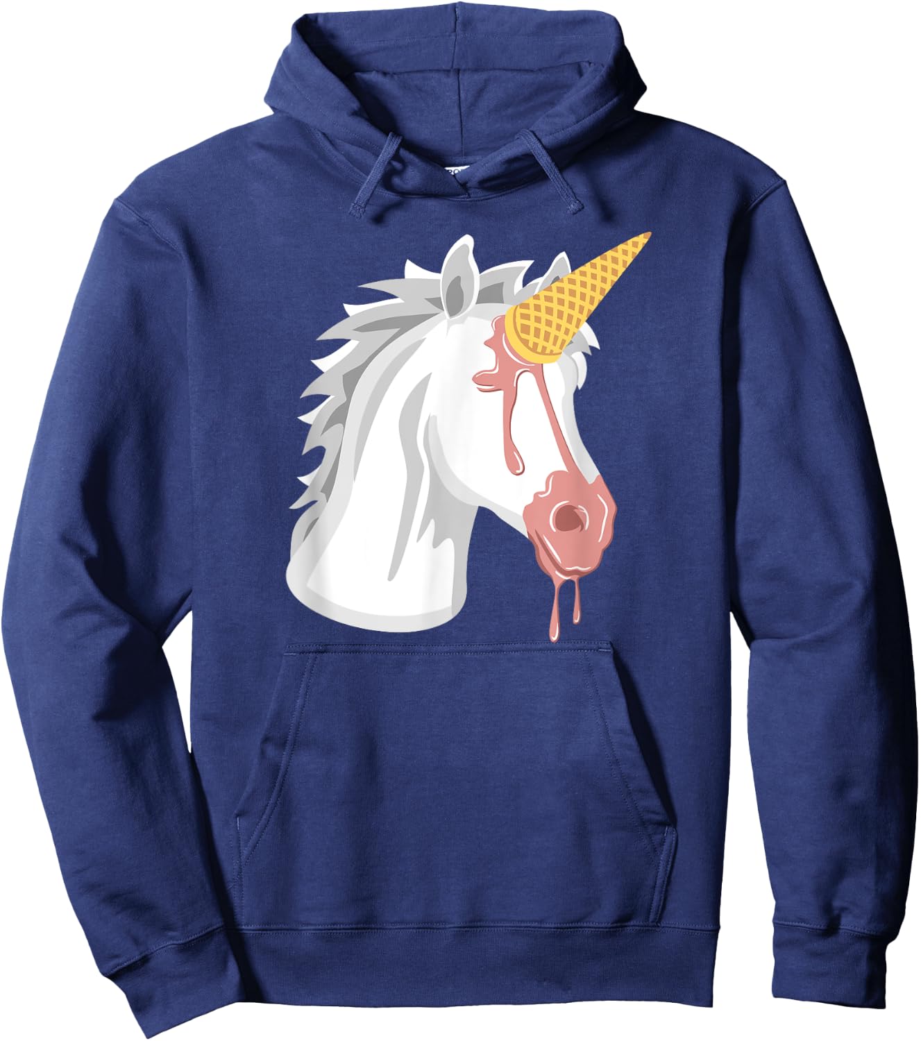 Ice Cream Cone Funny Unicorn Clothing Women Girls Hoodie - Hoodie | Navy