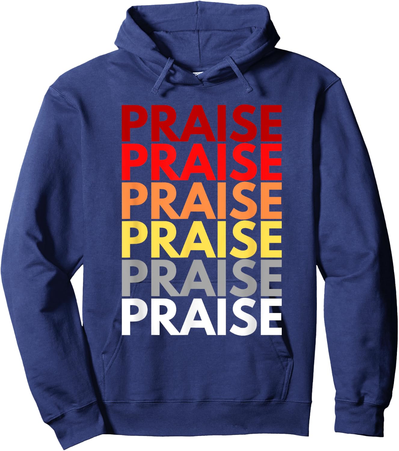 Praise Inspirational Christian Words Colorful Praise Hoodie - Hoodie | Navy