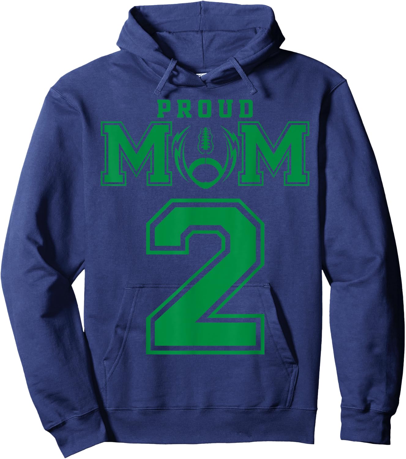 Custom Proud Football Mom Number 2 G Personalized Hoodie - Hoodie | Navy