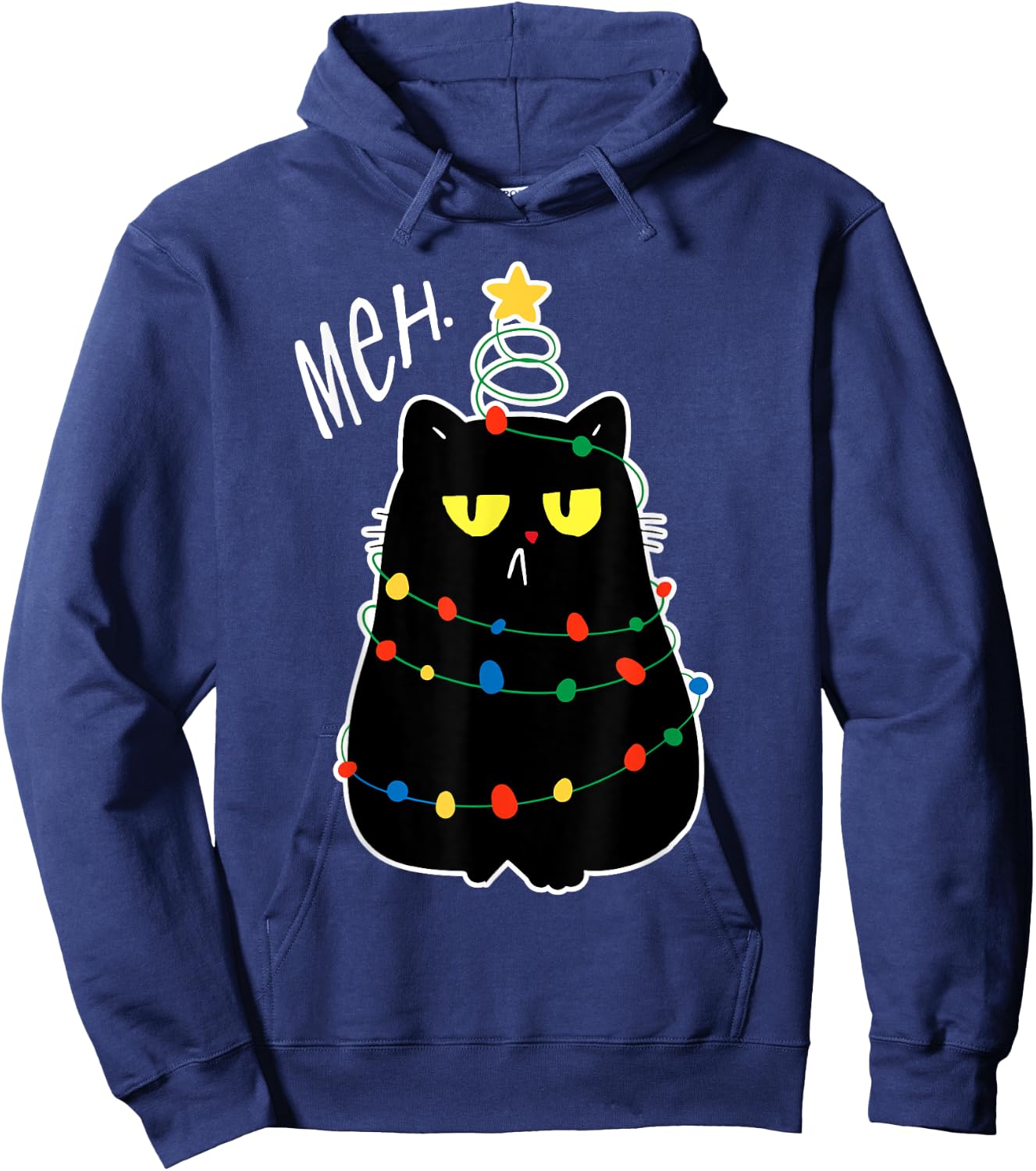 Christmas Meh Cat Kawaii Anime Japanese meow kitty cat lover Men Women Kids Hoodie - Hoodie | Navy