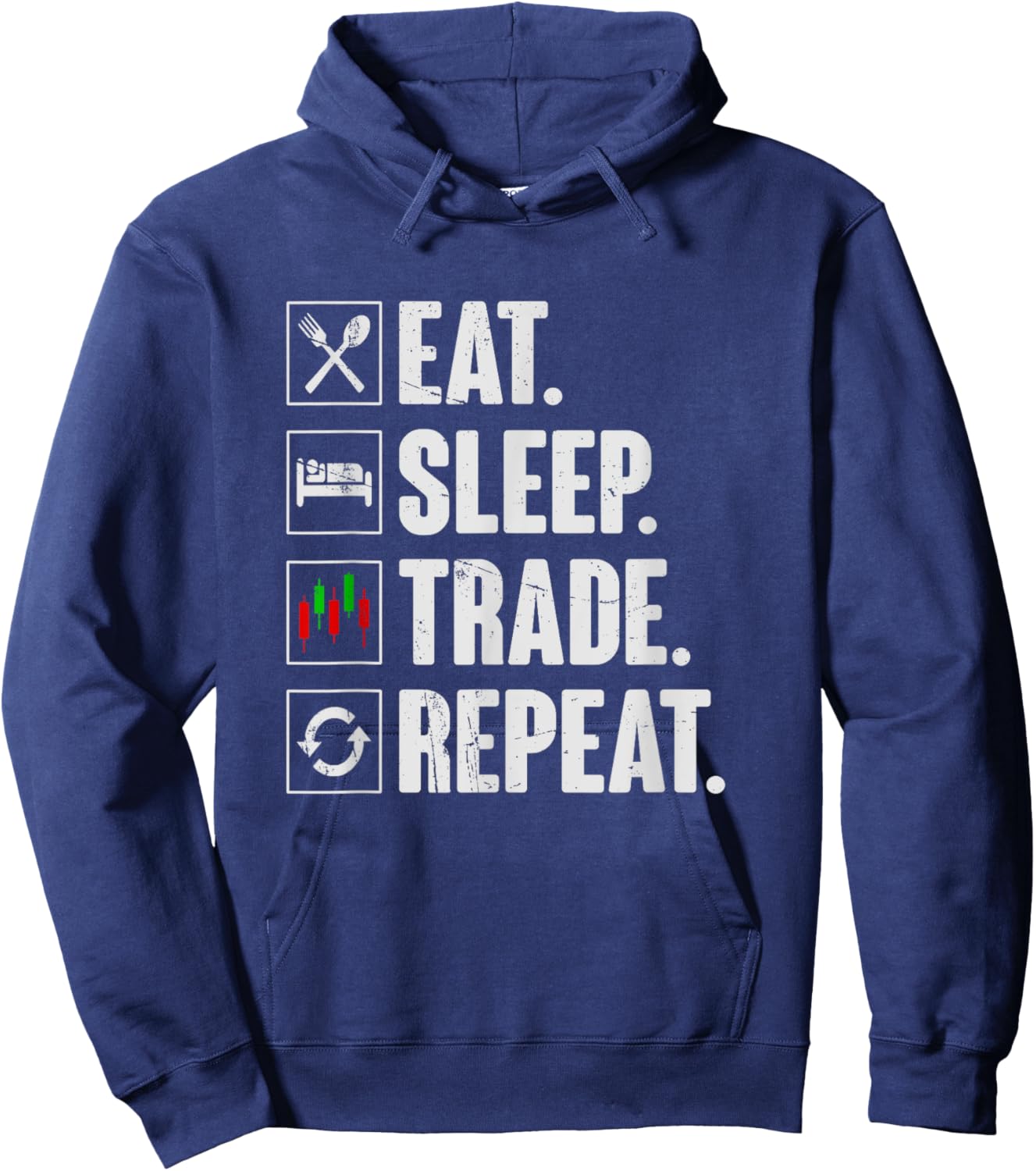 Eat Sleep Trade Repeat - Funny Retro Trading Trader Hoodie - Hoodie | Navy
