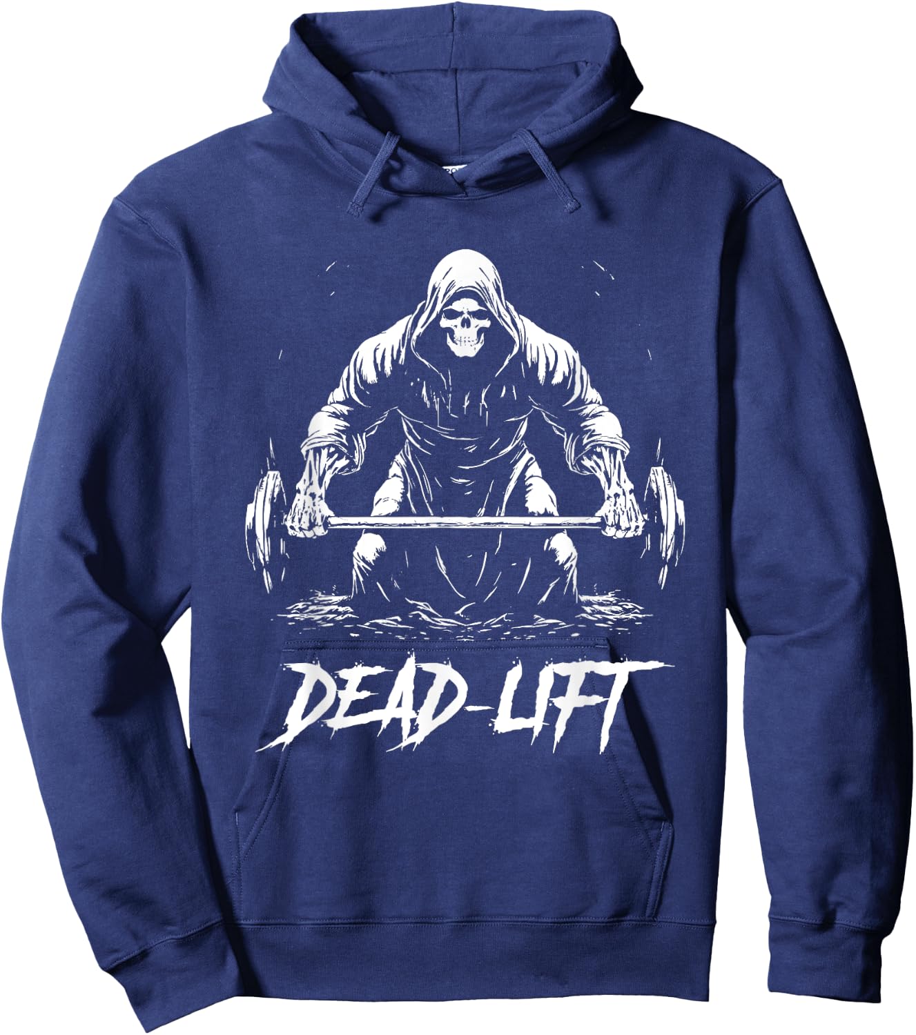 Funny Dead Lift Grim Reaper Halloween Gym Weights Training Hoodie - Hoodie | Navy
