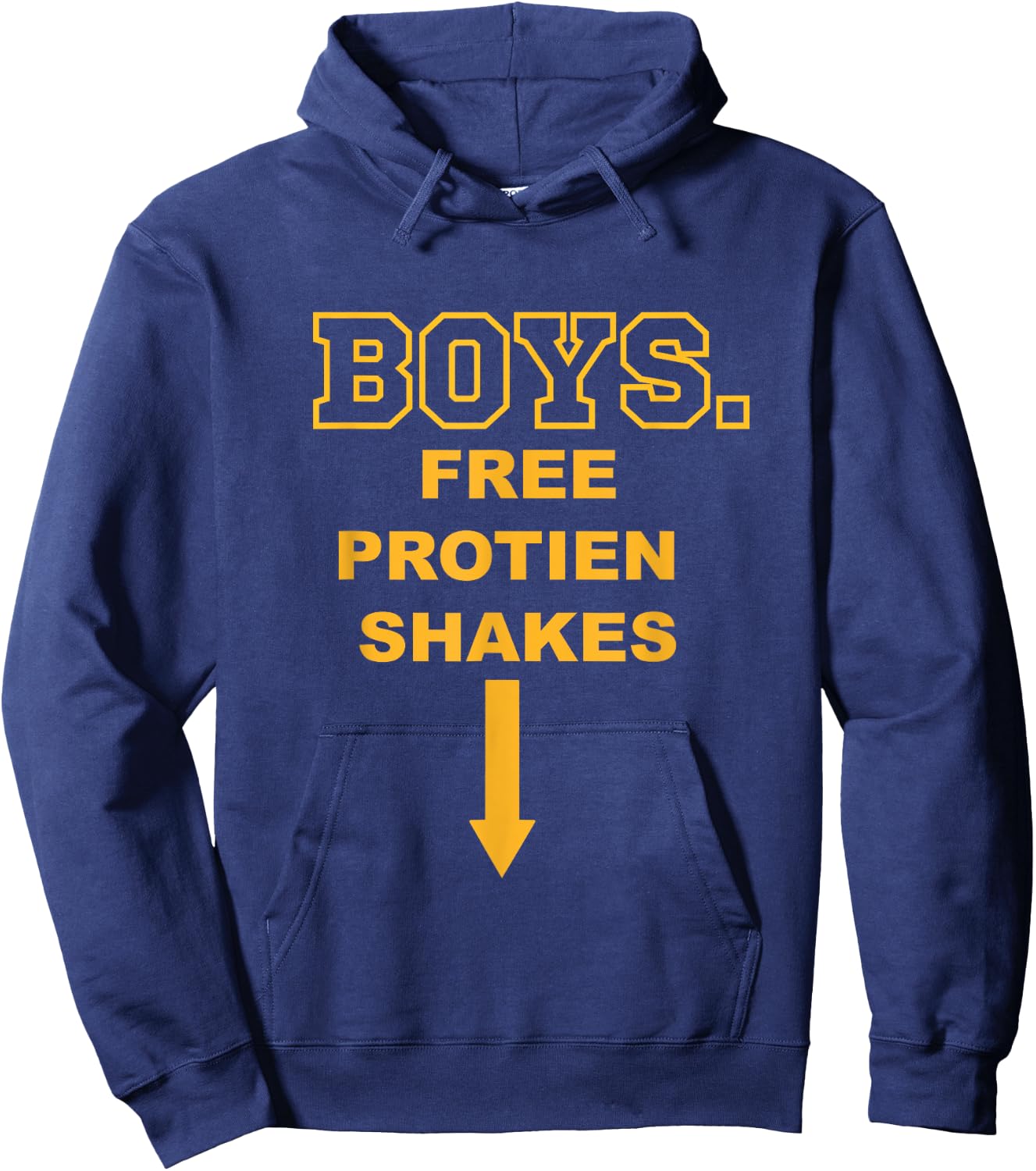Boys Free Protein Shakes humorous gym Hoodie - Hoodie | Navy