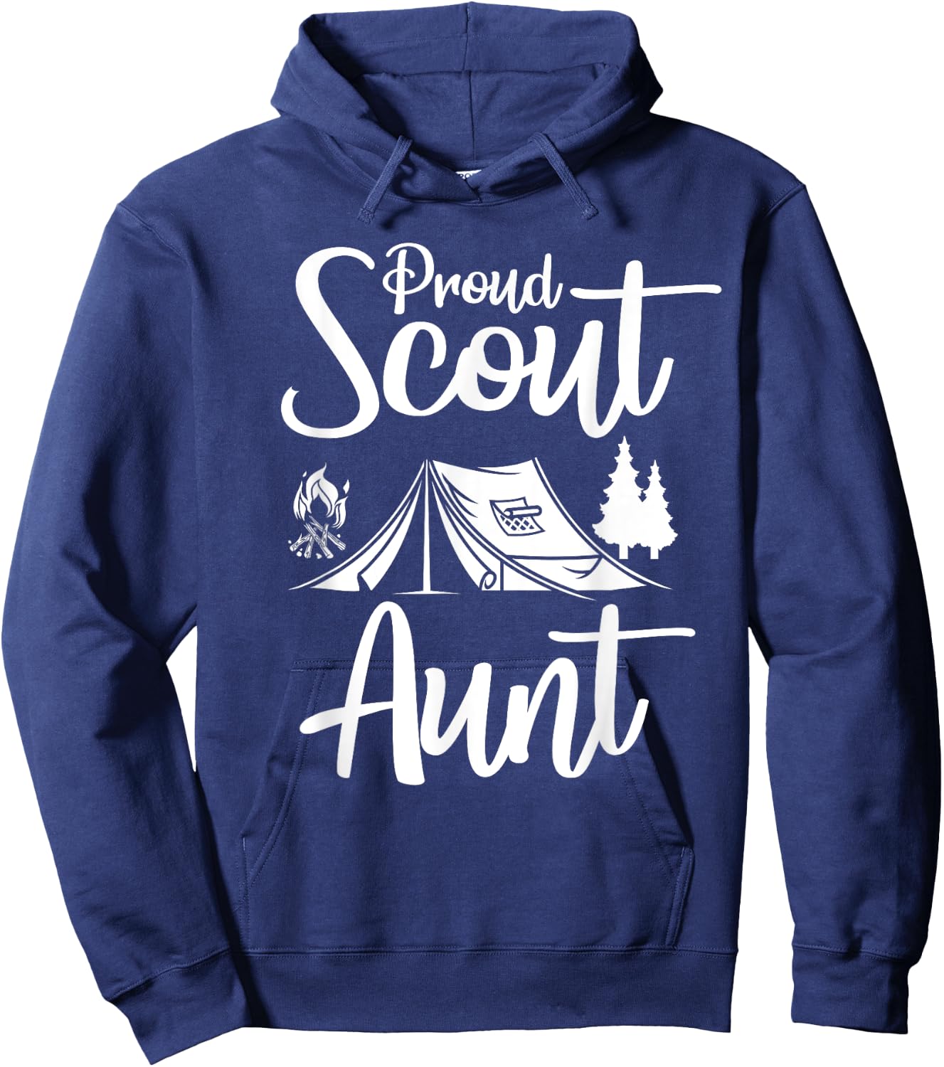 Proud Scout Aunt Camping Scouting Tent Scout Aunt Leader Hoodie - Hoodie | Navy
