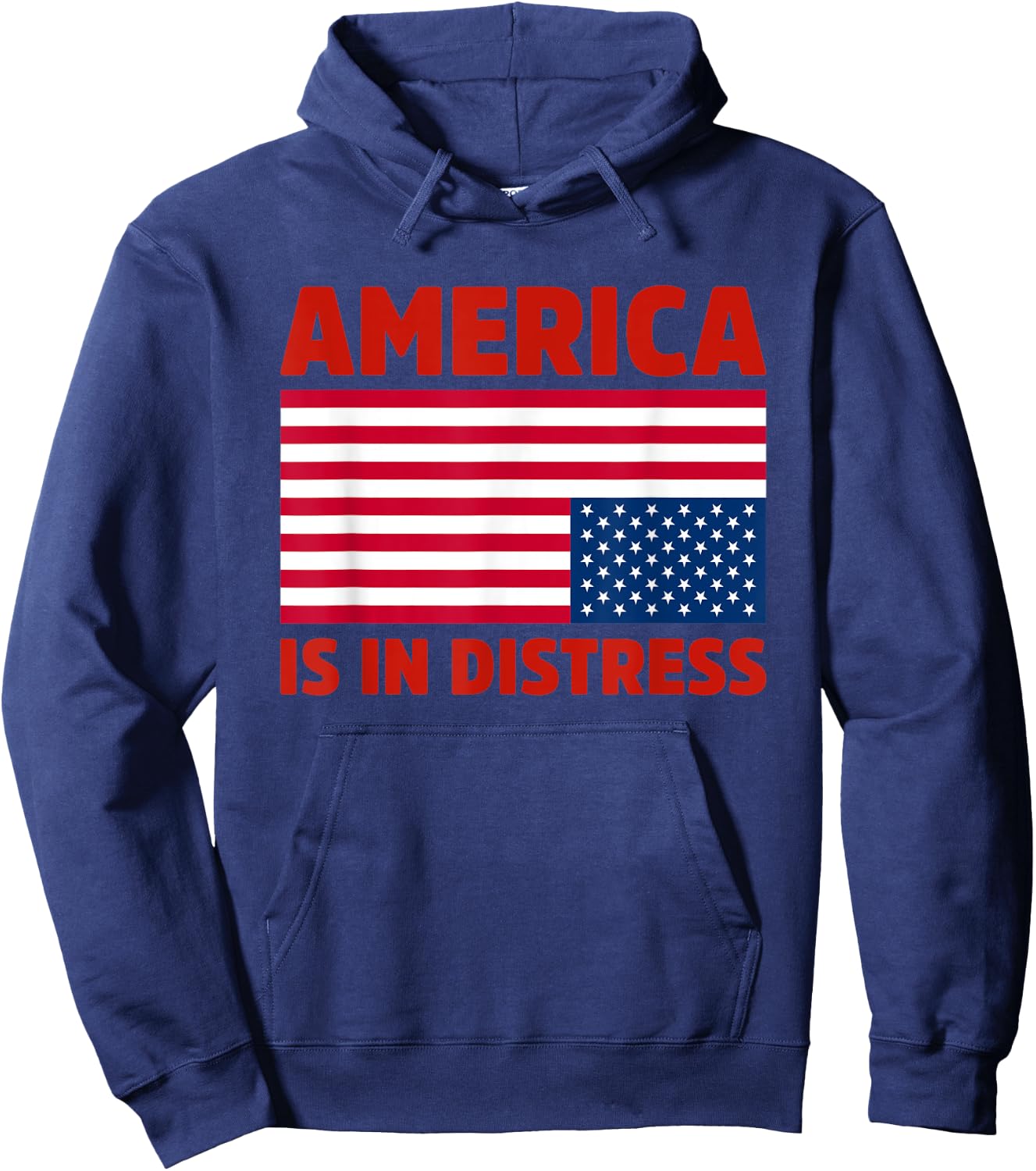 America is in distress. Upside Down American Flag Patriotic Women Kids Men Hoodie - Hoodie | Navy