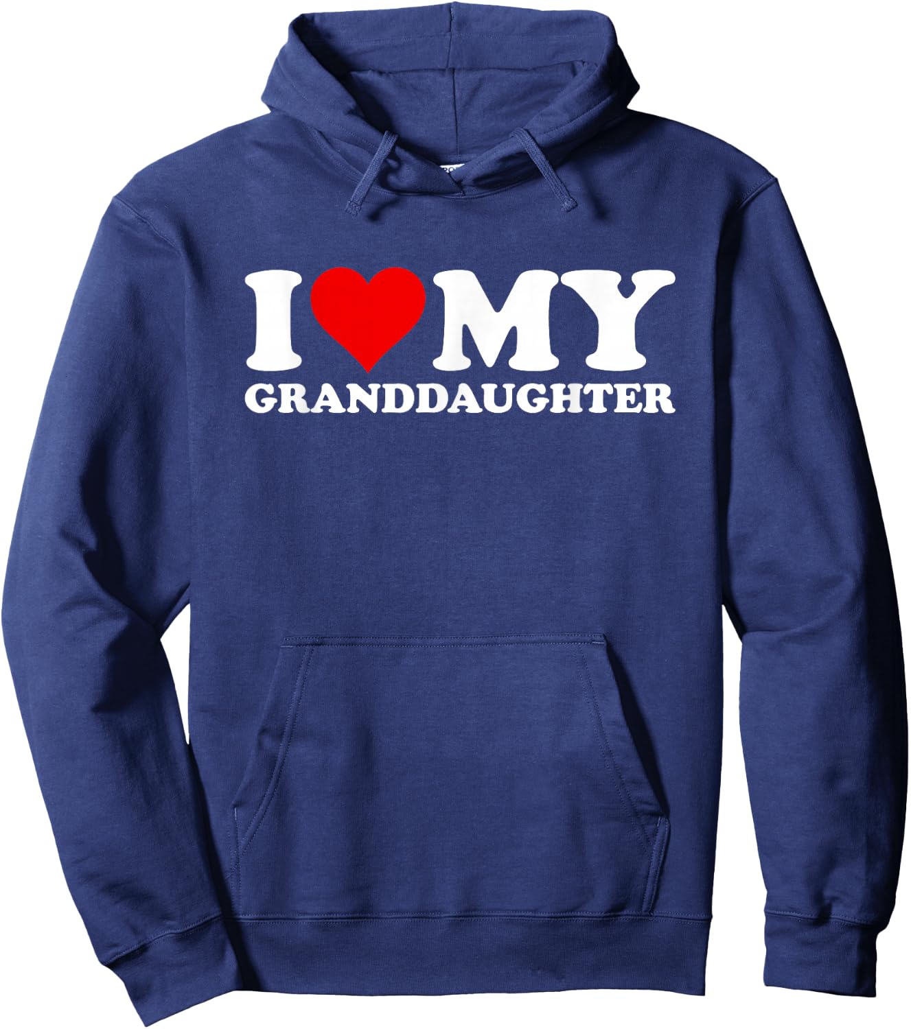 Fun Family Heart Love Apparel I Love Heart My Granddaughter Grandkids Grand Daughter Hoodie - Hoodie | Navy