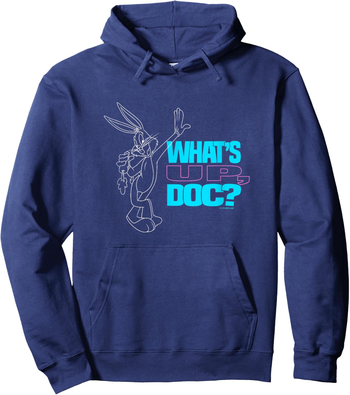 Looney Tunes What's Up Doc? Bugs Bunny Outline Hoodie - Hoodie | Navy