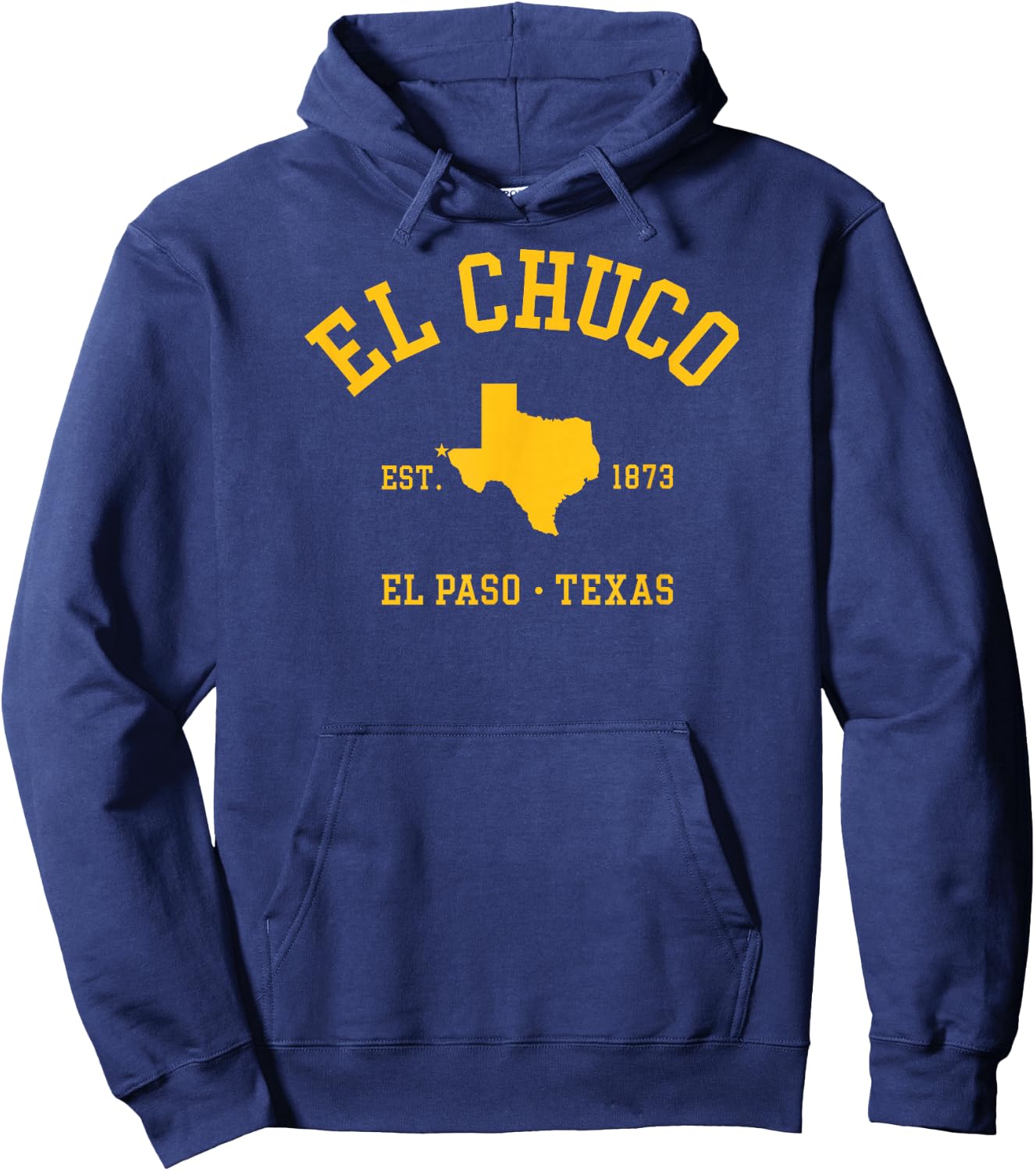 EL CHUCO El Paso TX Athletic Design W State Established 1873 Hoodie - Hoodie | Navy
