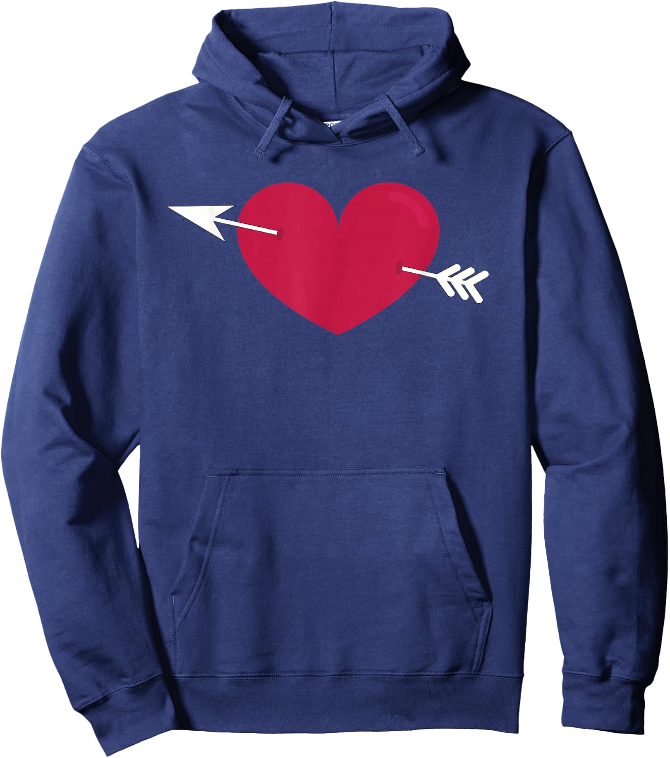 Lovestruck Symbol Cupid's Arrow and Heart Struck with Love Hoodie - Hoodie | Navy