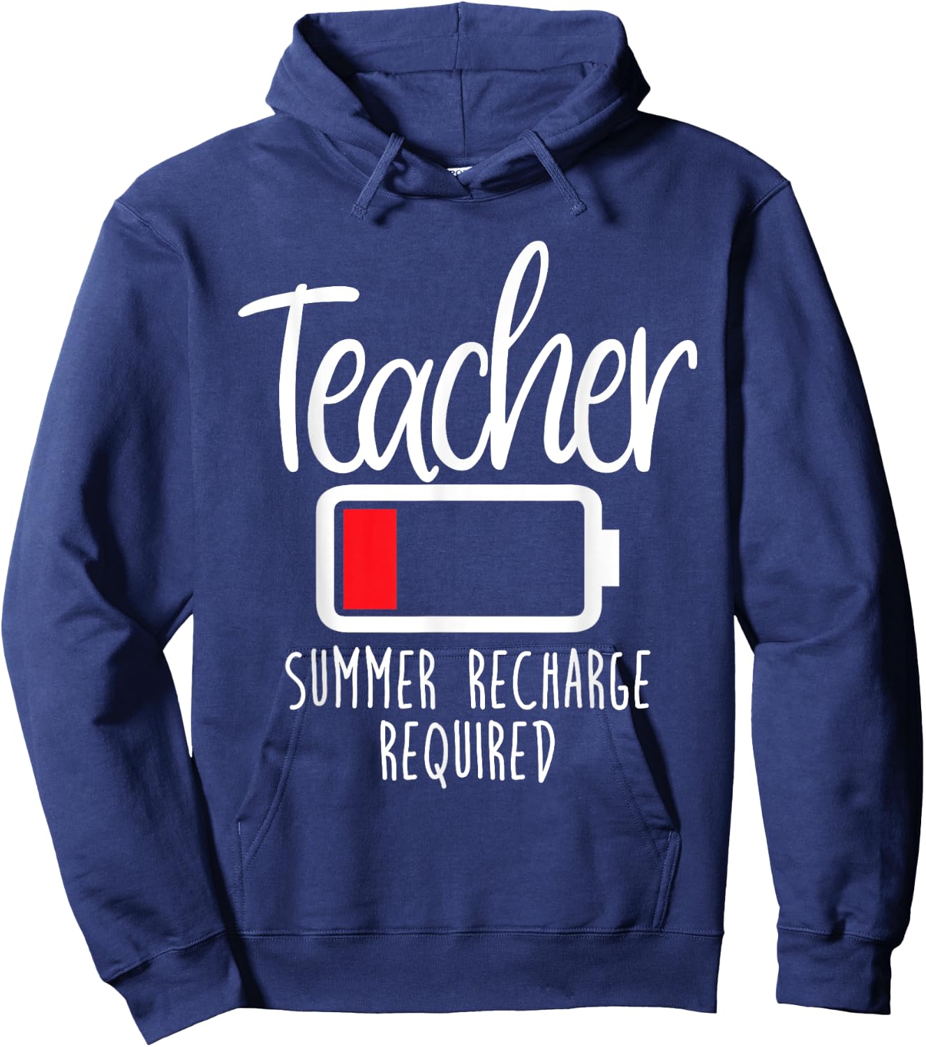 Teacher Summer Recharge Required Last day School Women Funny Hoodie - Hoodie | Navy