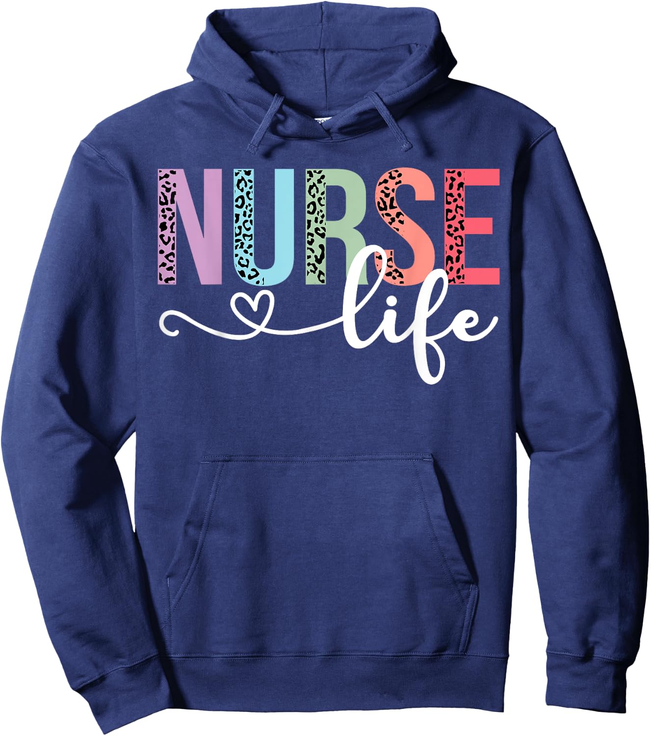 Women Nurse Life RN LPN CNA Leopard Nurse Week Healthcare Hoodie - Hoodie | Navy