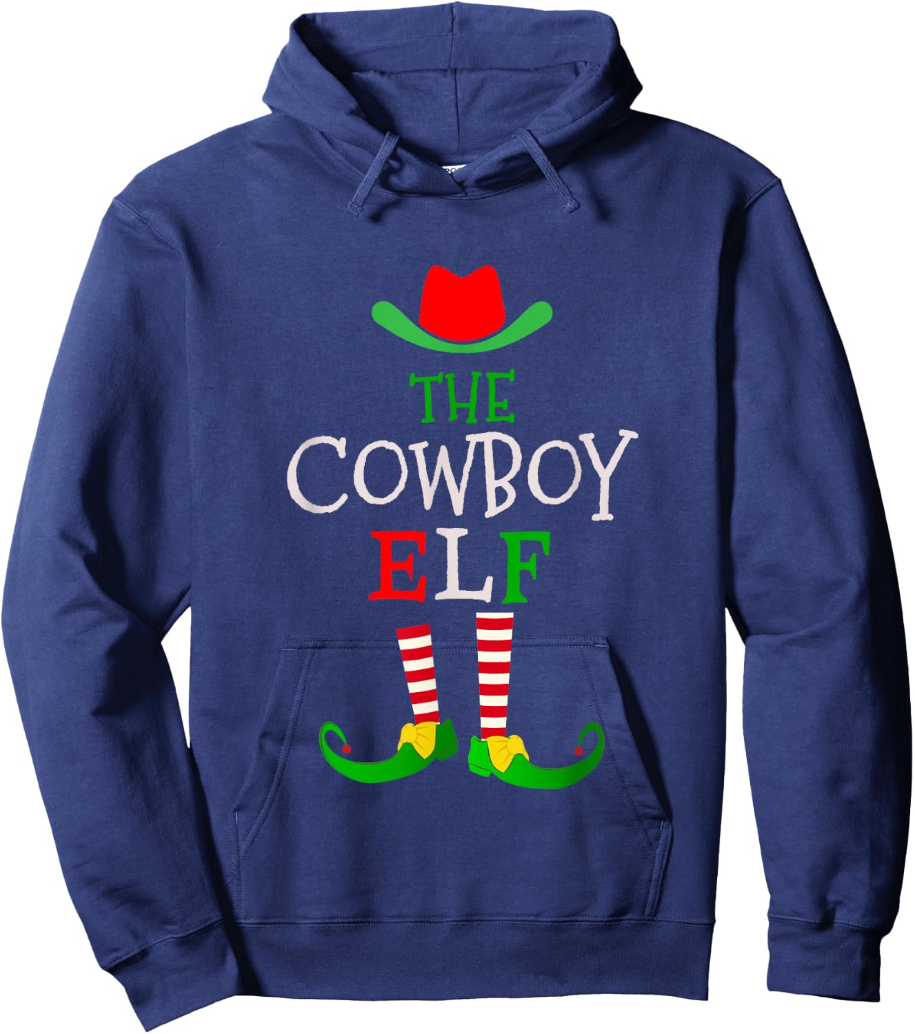 Christmas Matching Outfits for Holiday Party The Cowboy Elf Hoodie - Hoodie | Navy