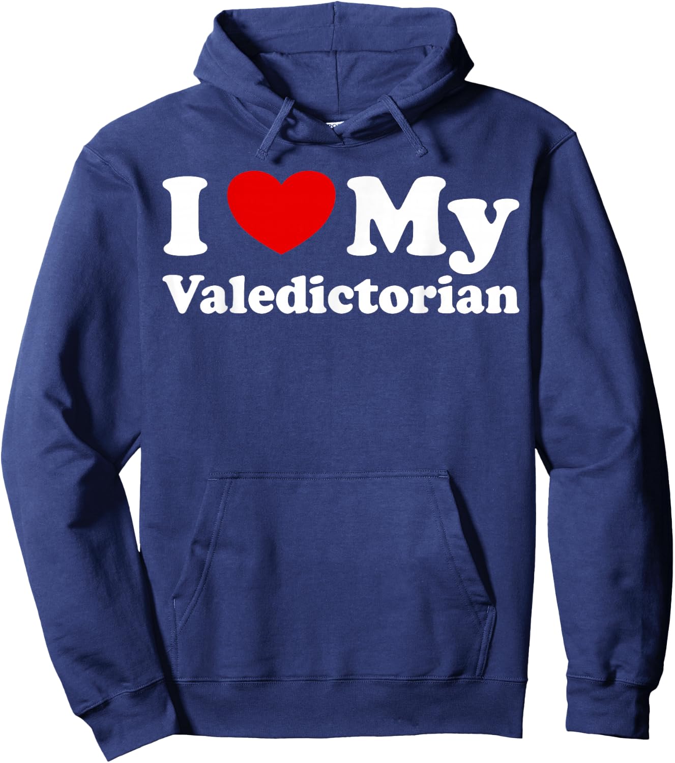 I Love My Valedictorian Heart Design Hoodie - Hoodie | Navy
