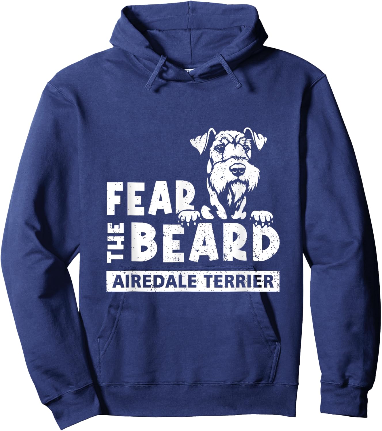Fear The-Beard Airedale Terrier Beard Dog Lover Pet Animal Women Girls Kids Hoodie - Hoodie | Navy