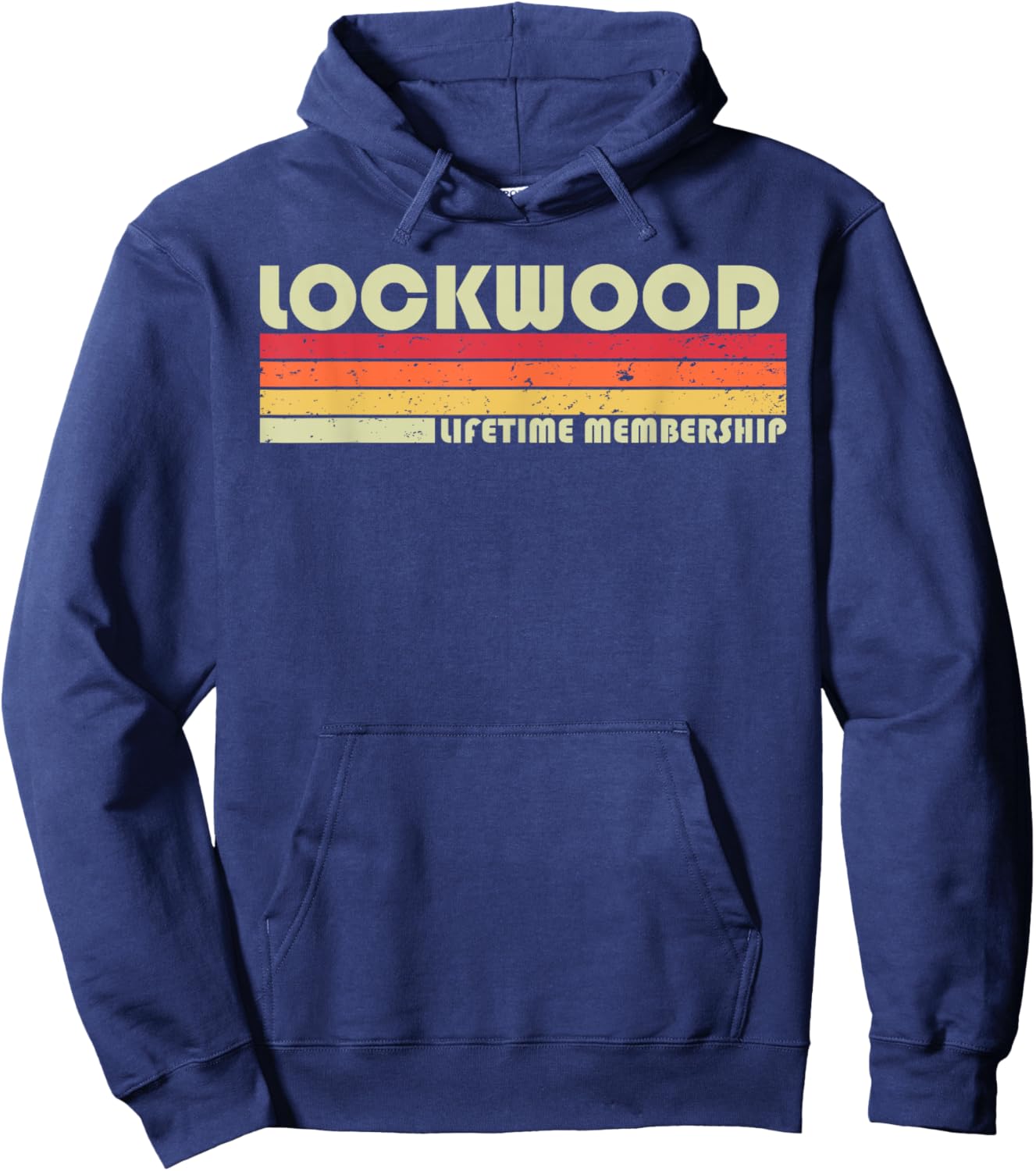 LOCKWOOD Surname Funny Retro Vintage 90s Birthday Reunion Hoodie - Hoodie | Navy