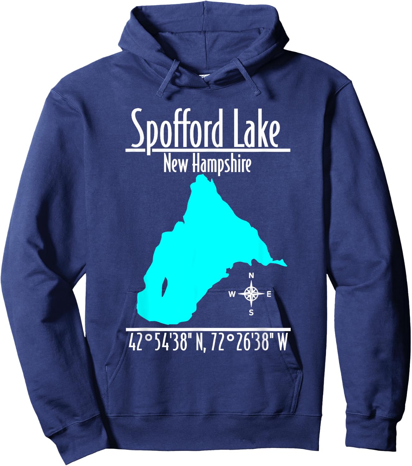 Modern Spofford Lake, New Hampshire Hoodie - Hoodie | Navy