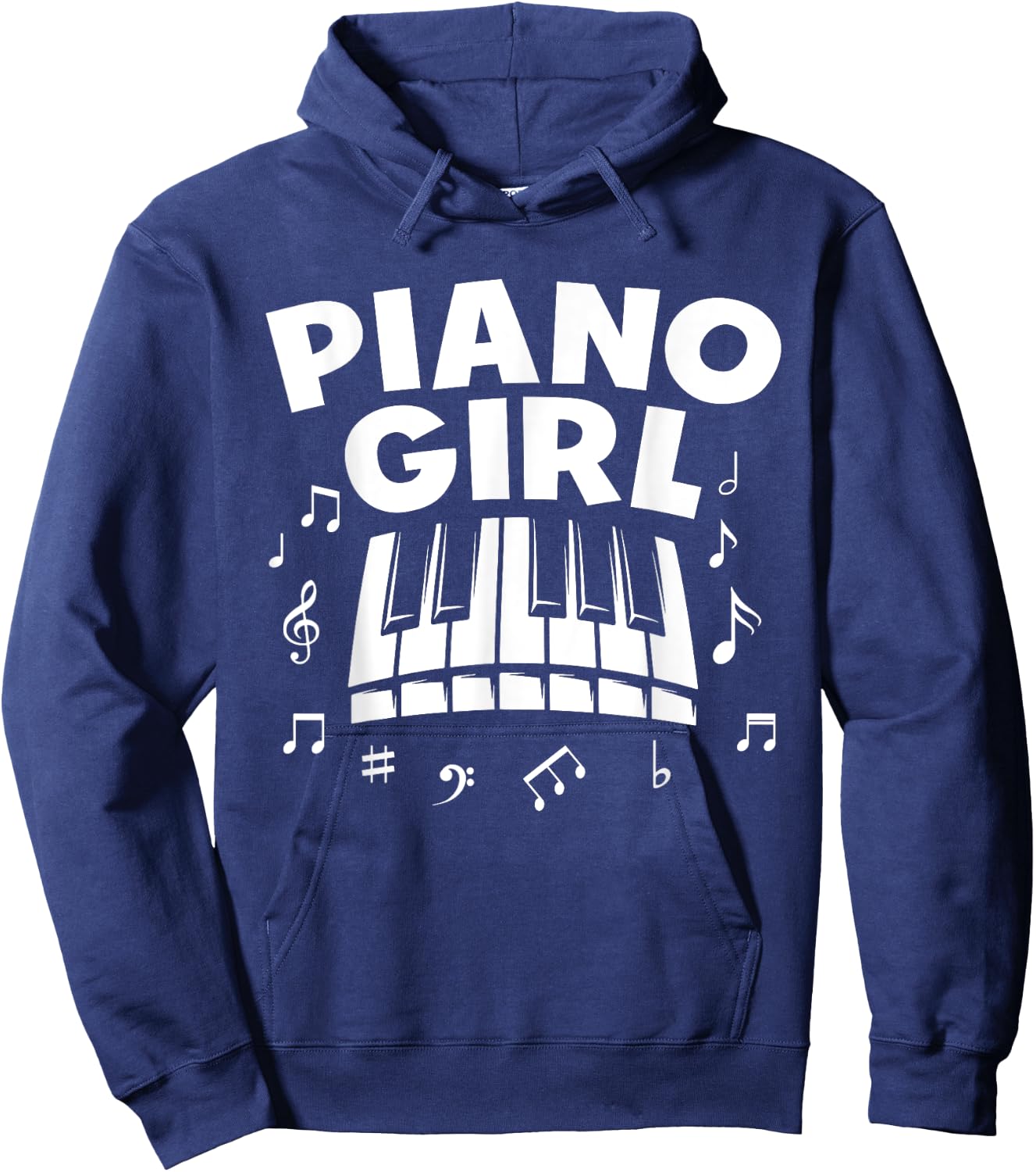Piano For Girls Women Musical Piano Player Key Music Recital Hoodie - Hoodie | Navy